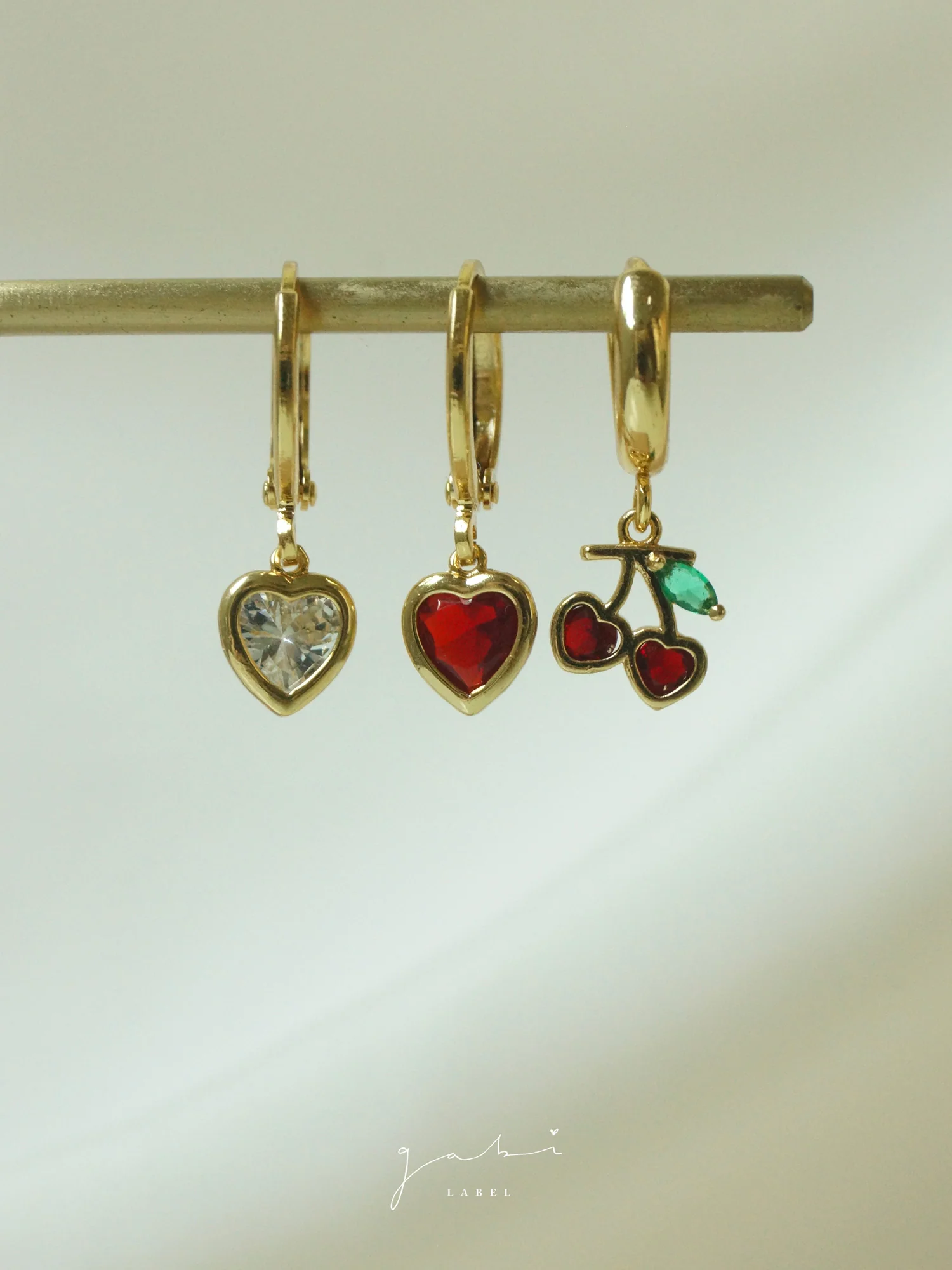 Heart Gem Huggies - Clear - Image 5