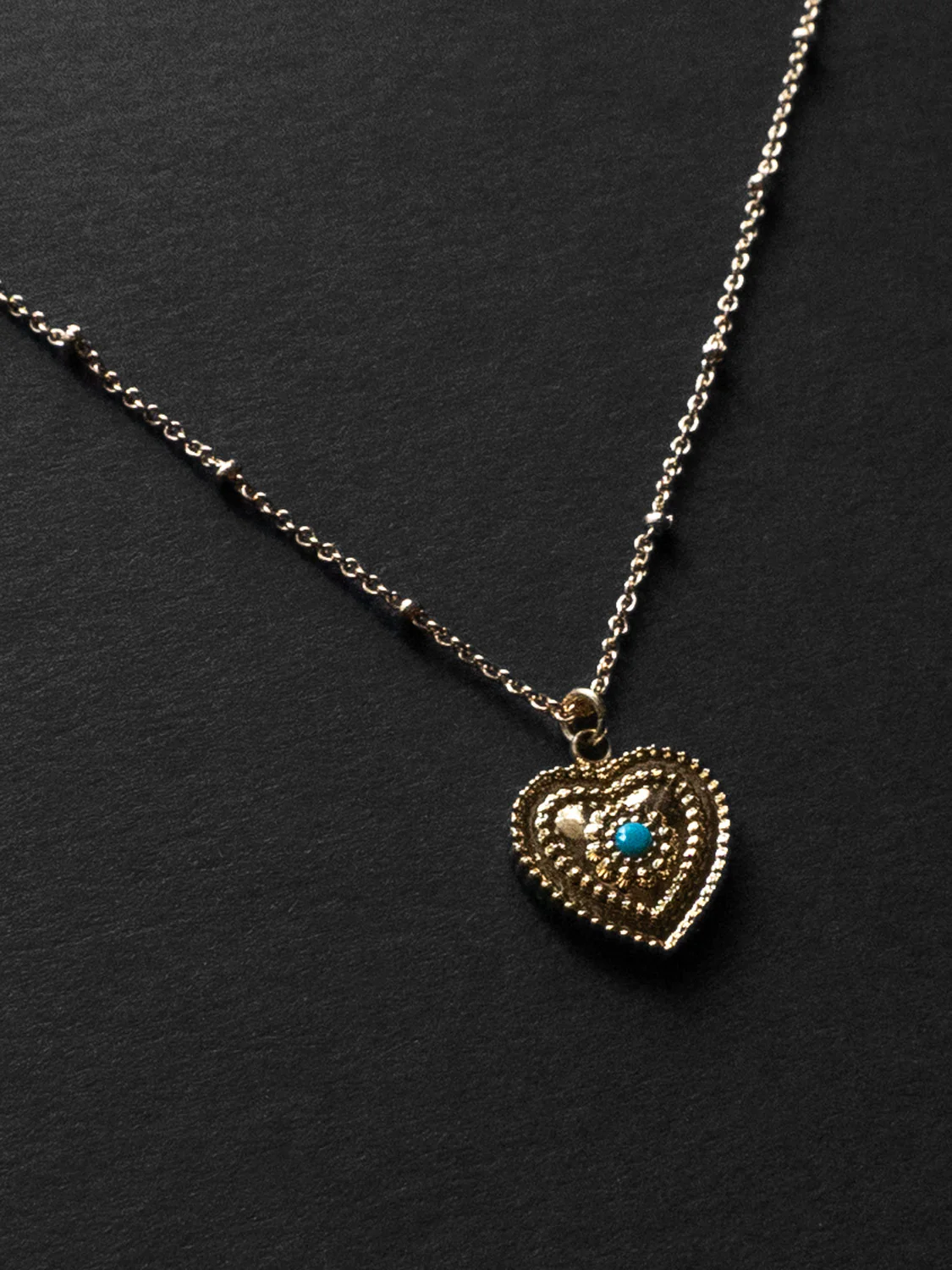 Heart of Stone Necklace - Blue - Image 3