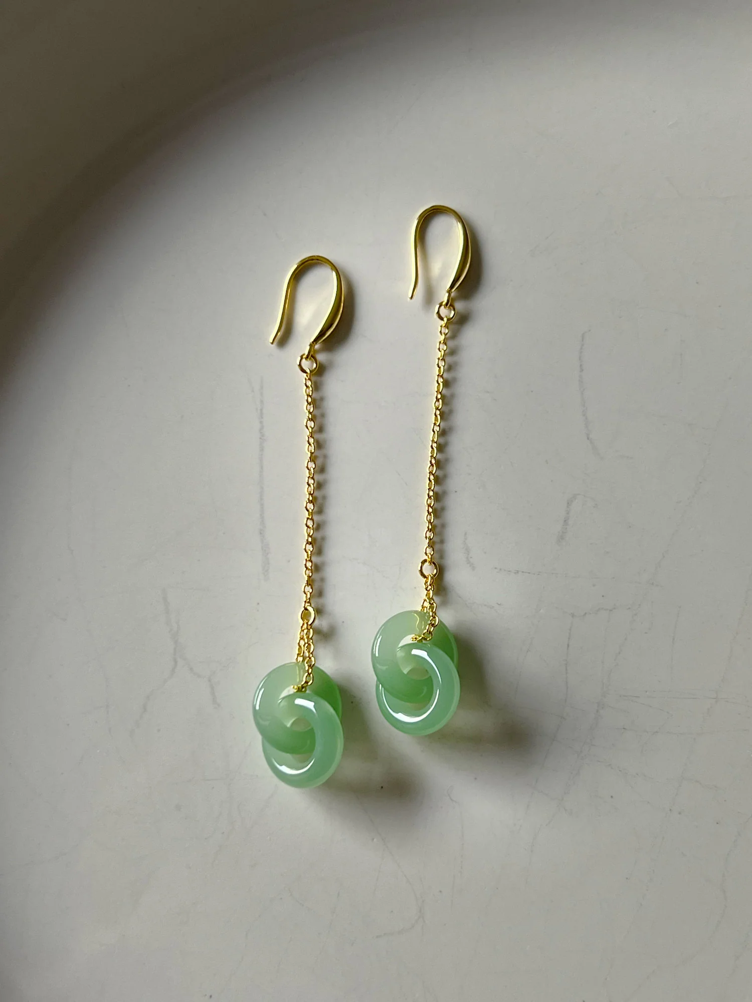 Infinity Jade Dangle Earrings - Image 3
