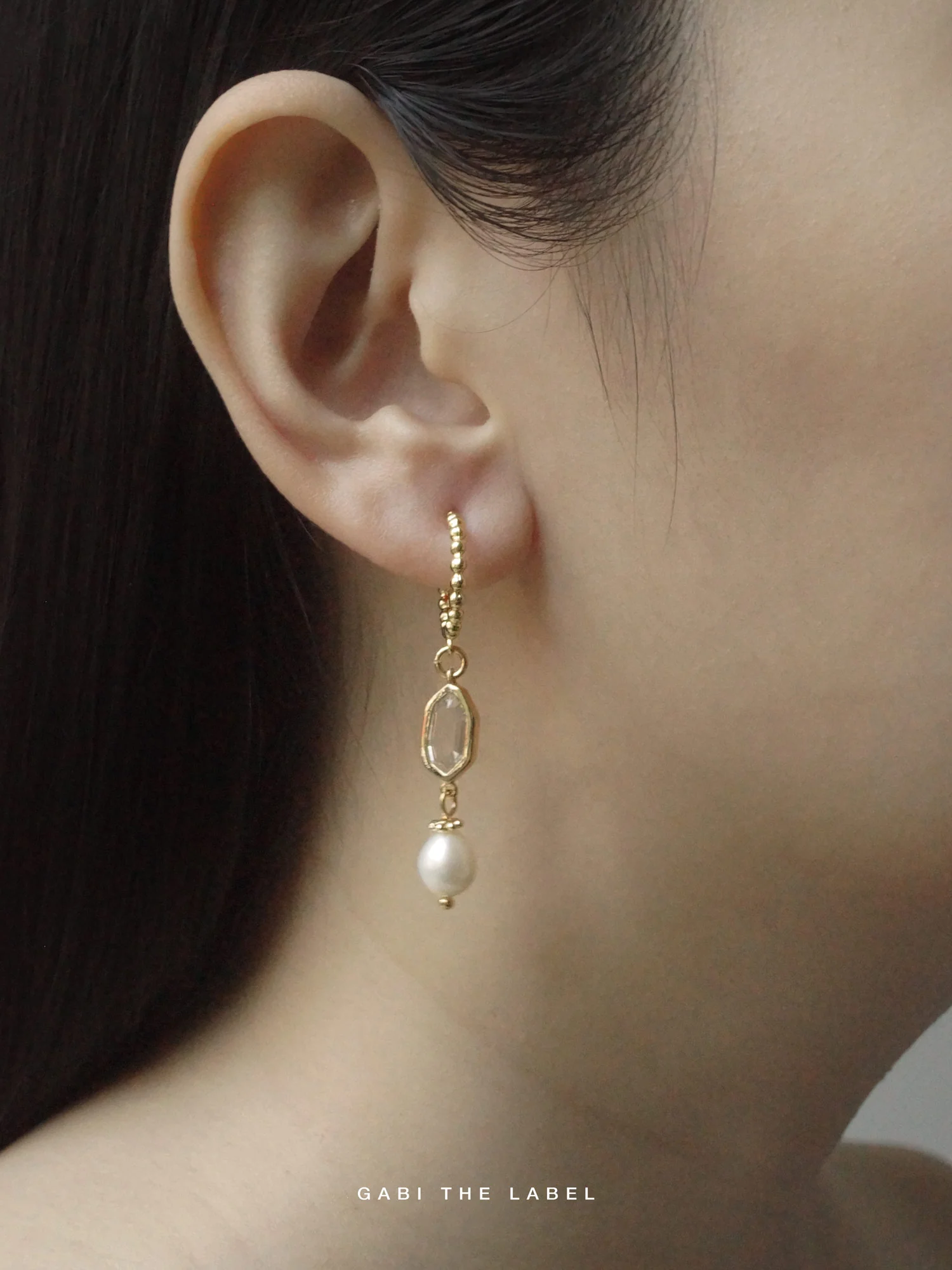 Ingrid Earrings - Clear *18K Gold-plated - Image 2