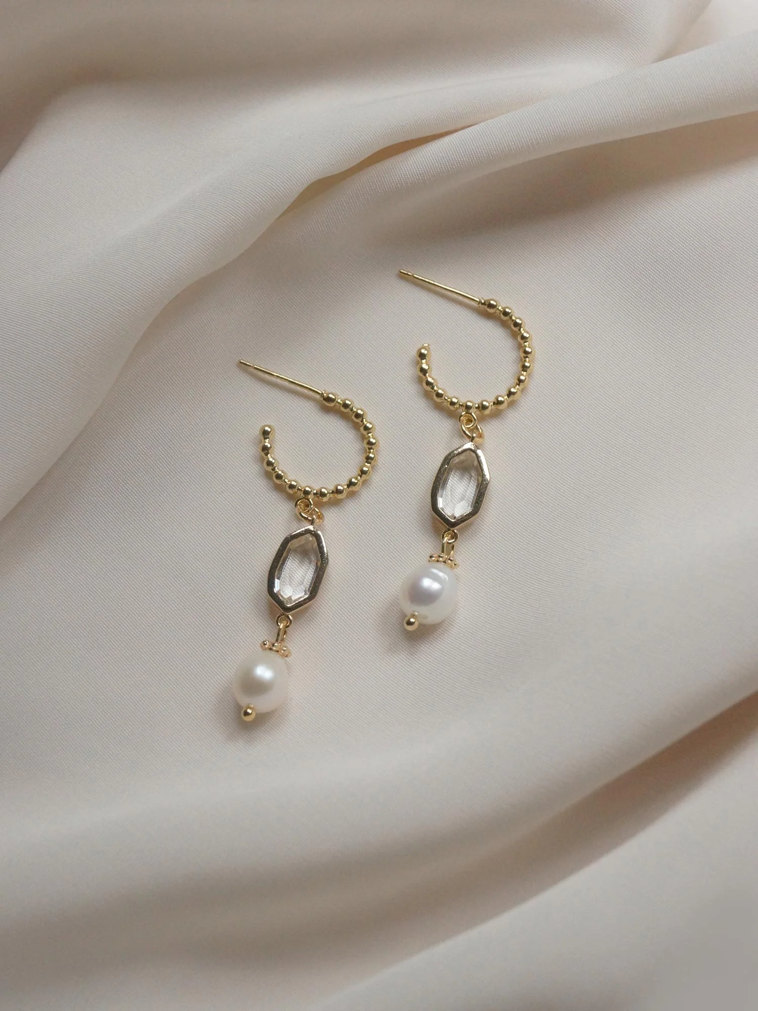 Ingrid Earrings - Clear *18K Gold-plated - Image 3