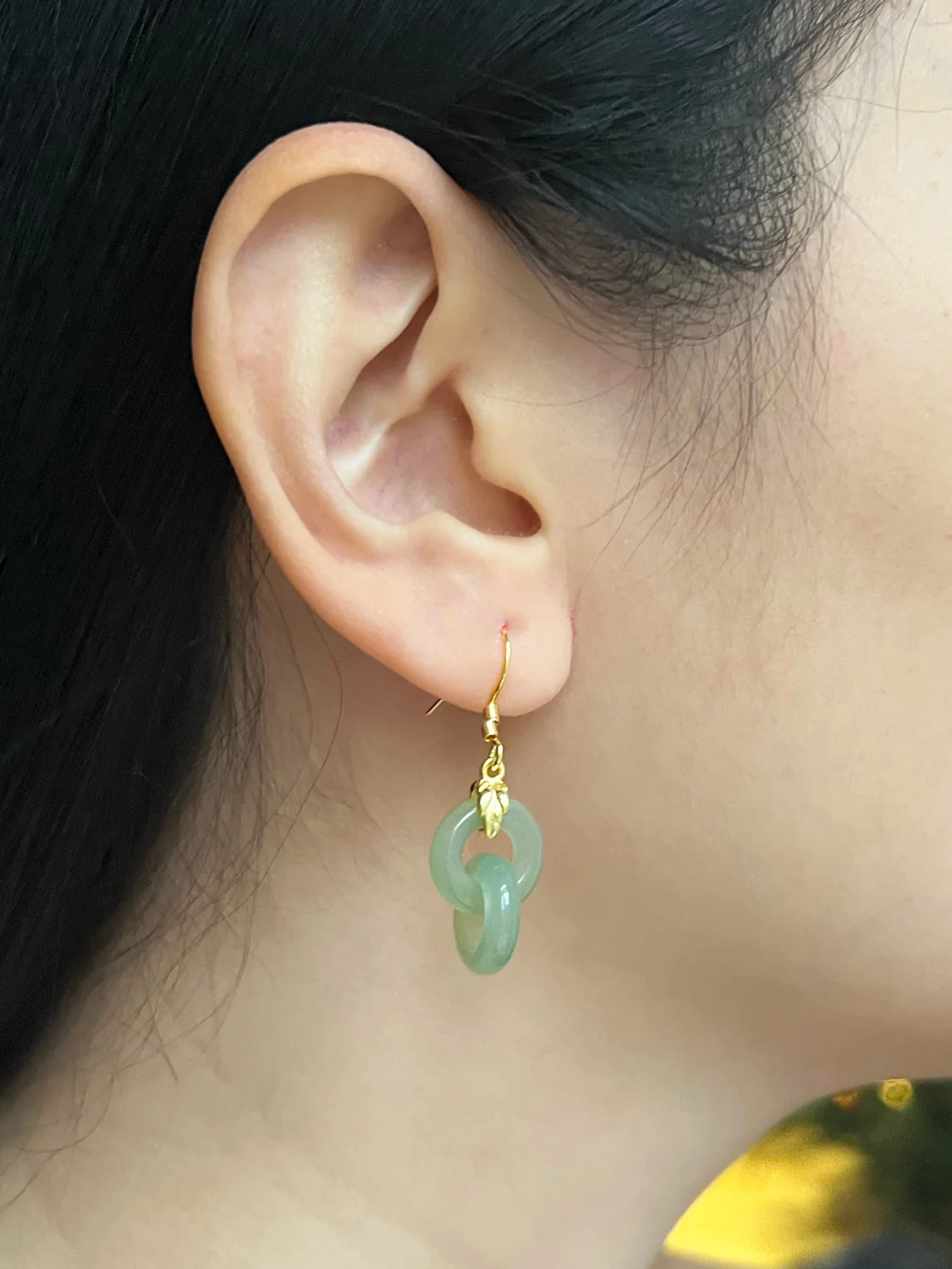 Intertwined Jade Donuts Earrings - Image 3