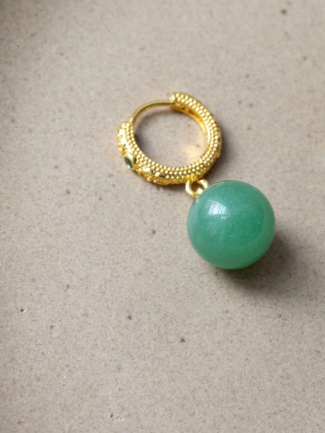 Intricate Huggies, S925 - Gold, Green Aventurine - Image 3