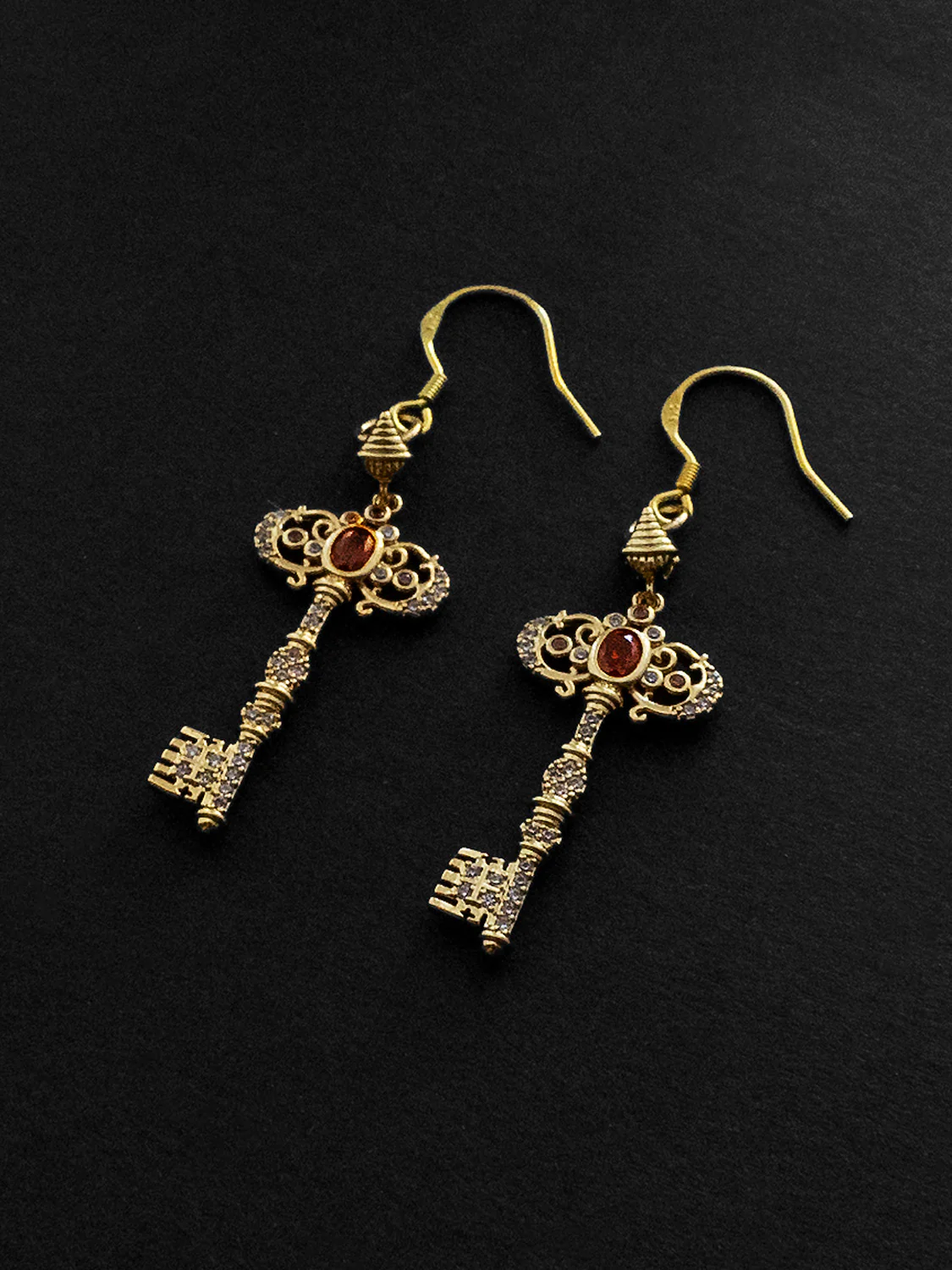 Intricate Key Earrings - Image 2