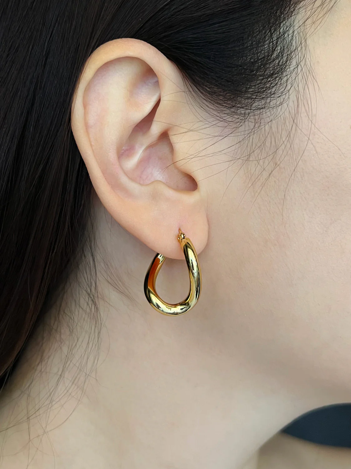 Irregular Hoops - Stainless Steel, Gold - Image 2