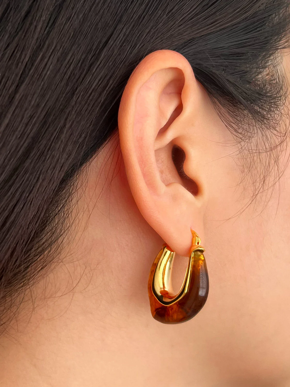 Irregular Resin Hoops - Brown - Image 2