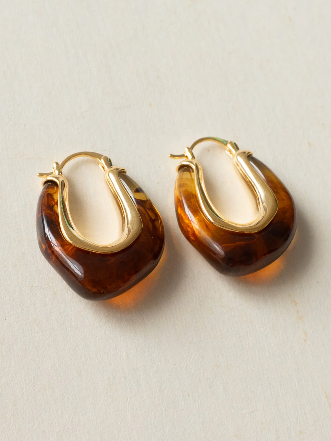 Irregular Resin Hoops - Brown - Image 3