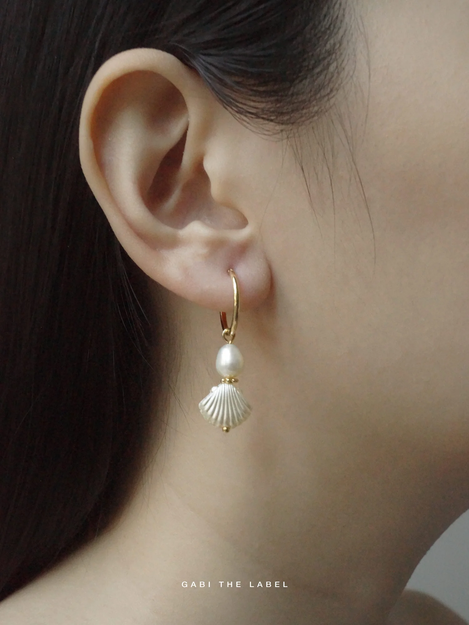 Island Pearl Hoops - Image 3