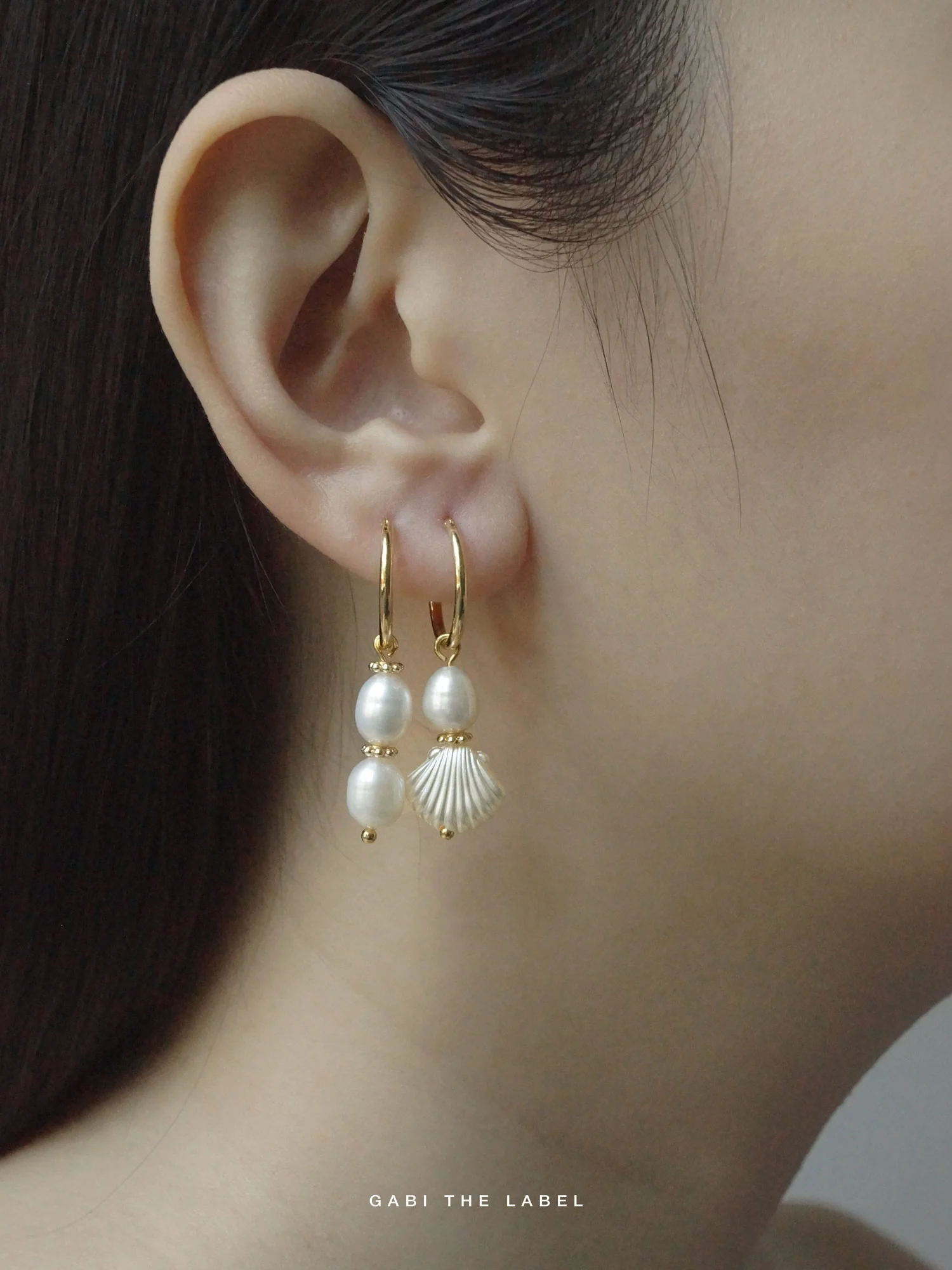 Island Pearl Hoops - Image 4
