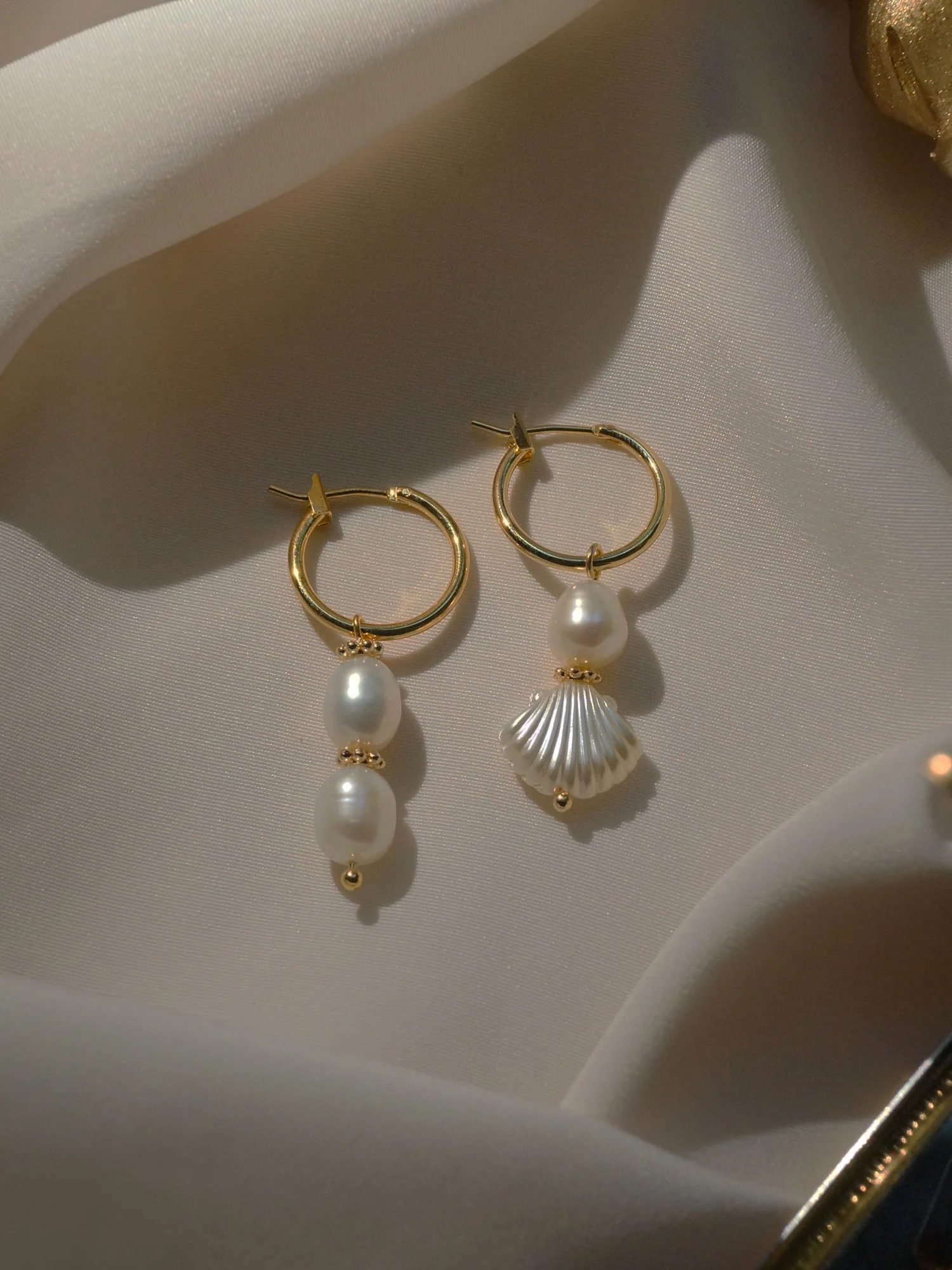Island Pearl Hoops - Image 5