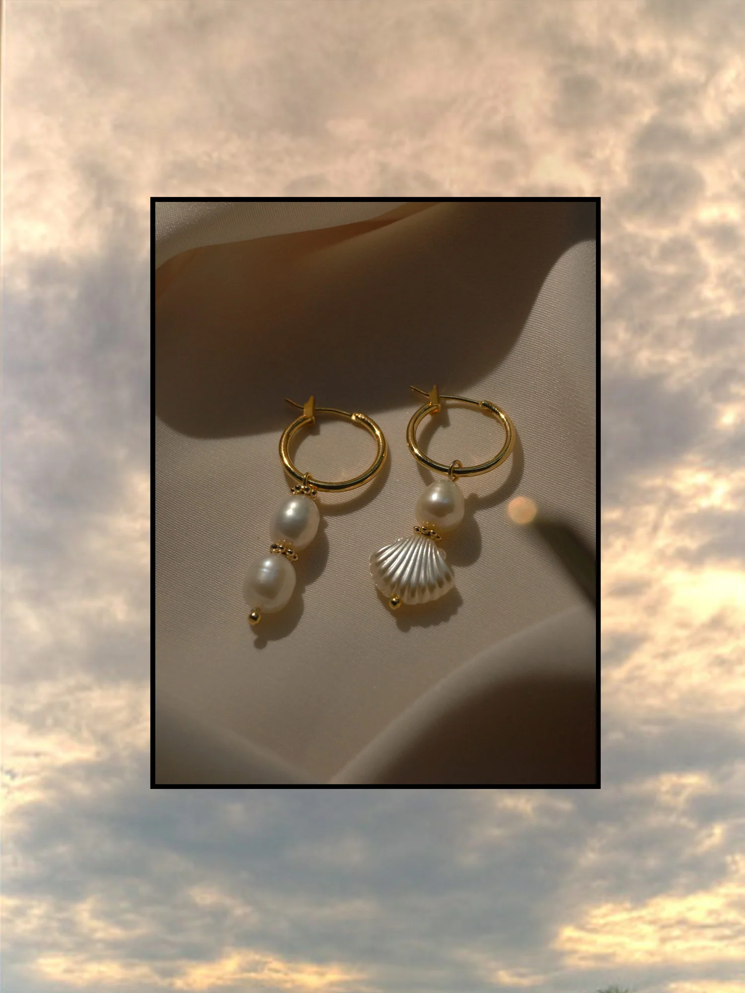 Island Pearl Hoops - Image 6