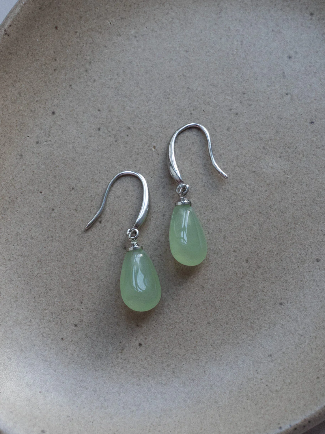 Jade Droplet Earrings, S925 - Silver - Image 4
