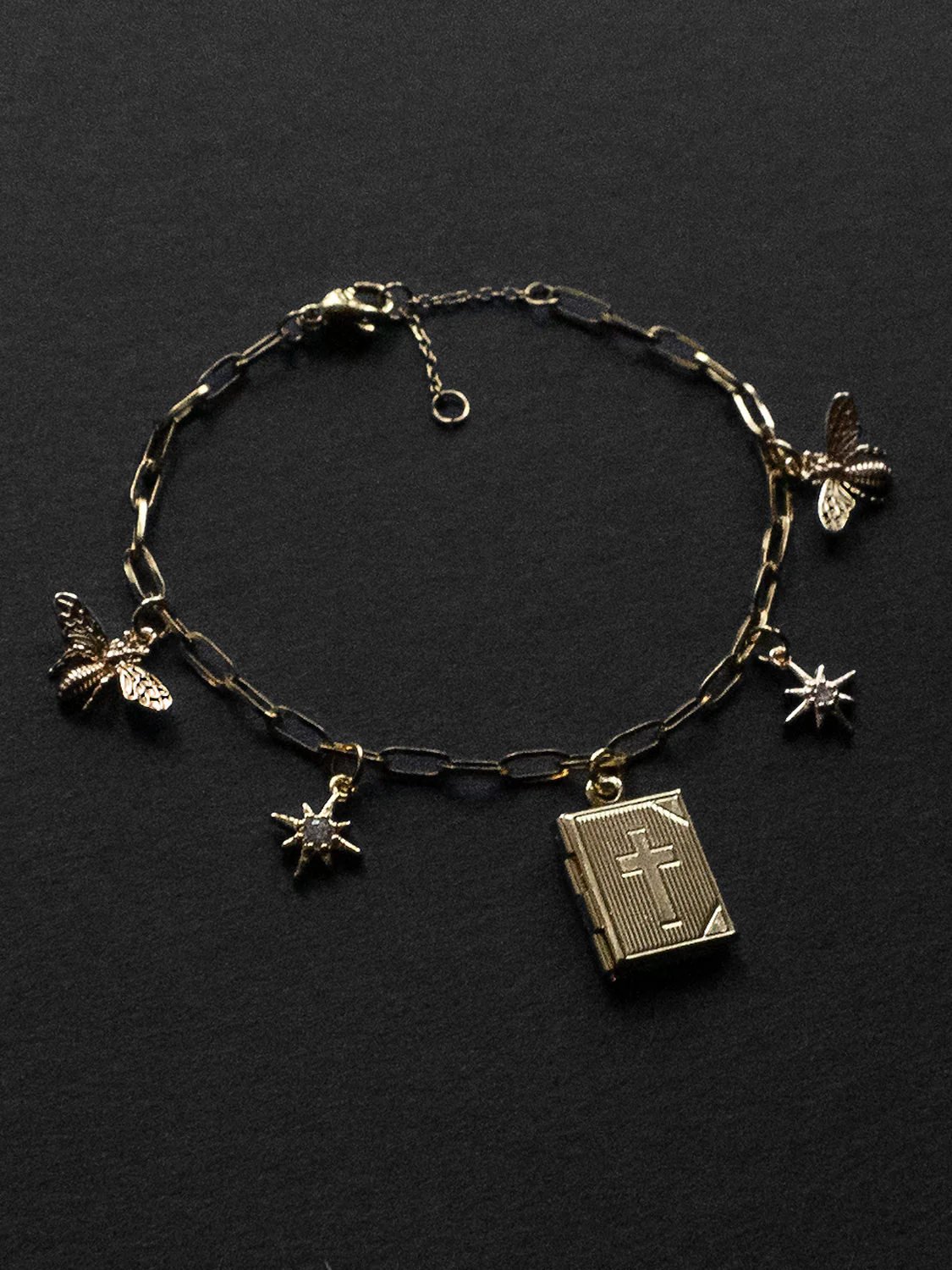 Journey Charm Bracelet - Book Locket, Starburst, Bee - Image 4