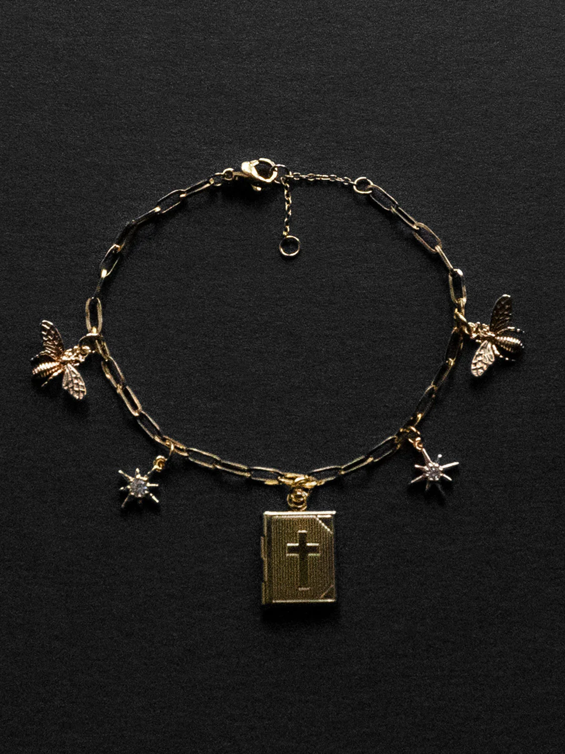 Journey Charm Bracelet - Book Locket, Starburst, Bee - Image 5