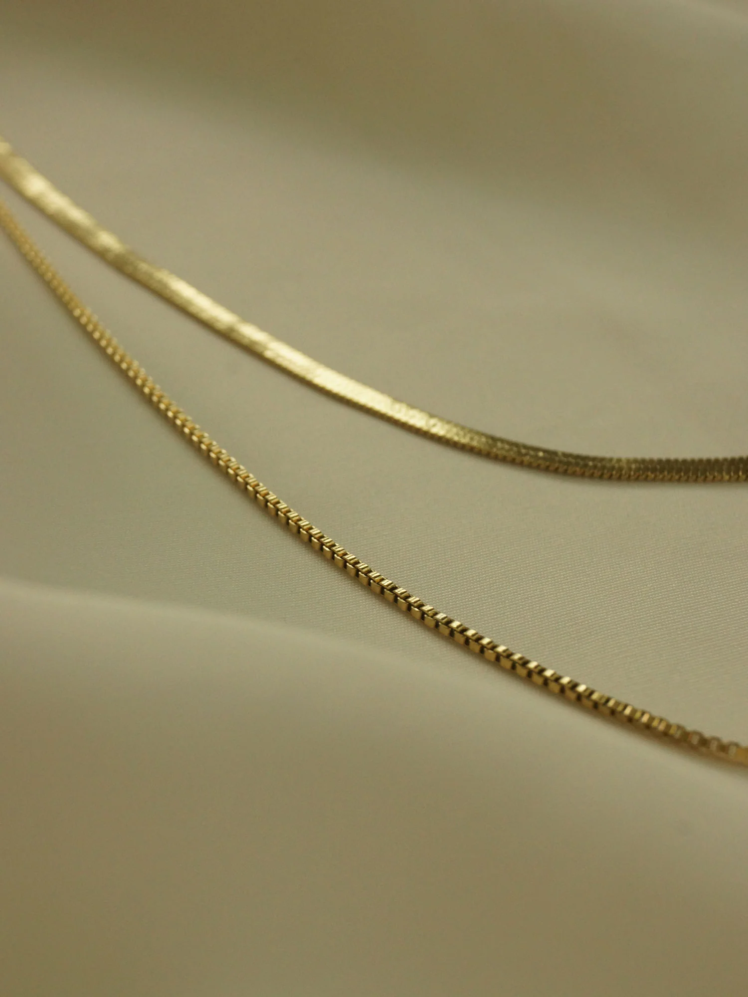 Layered Snake Chain Necklace *18K Gold-plated Stainless Steel - Image 3