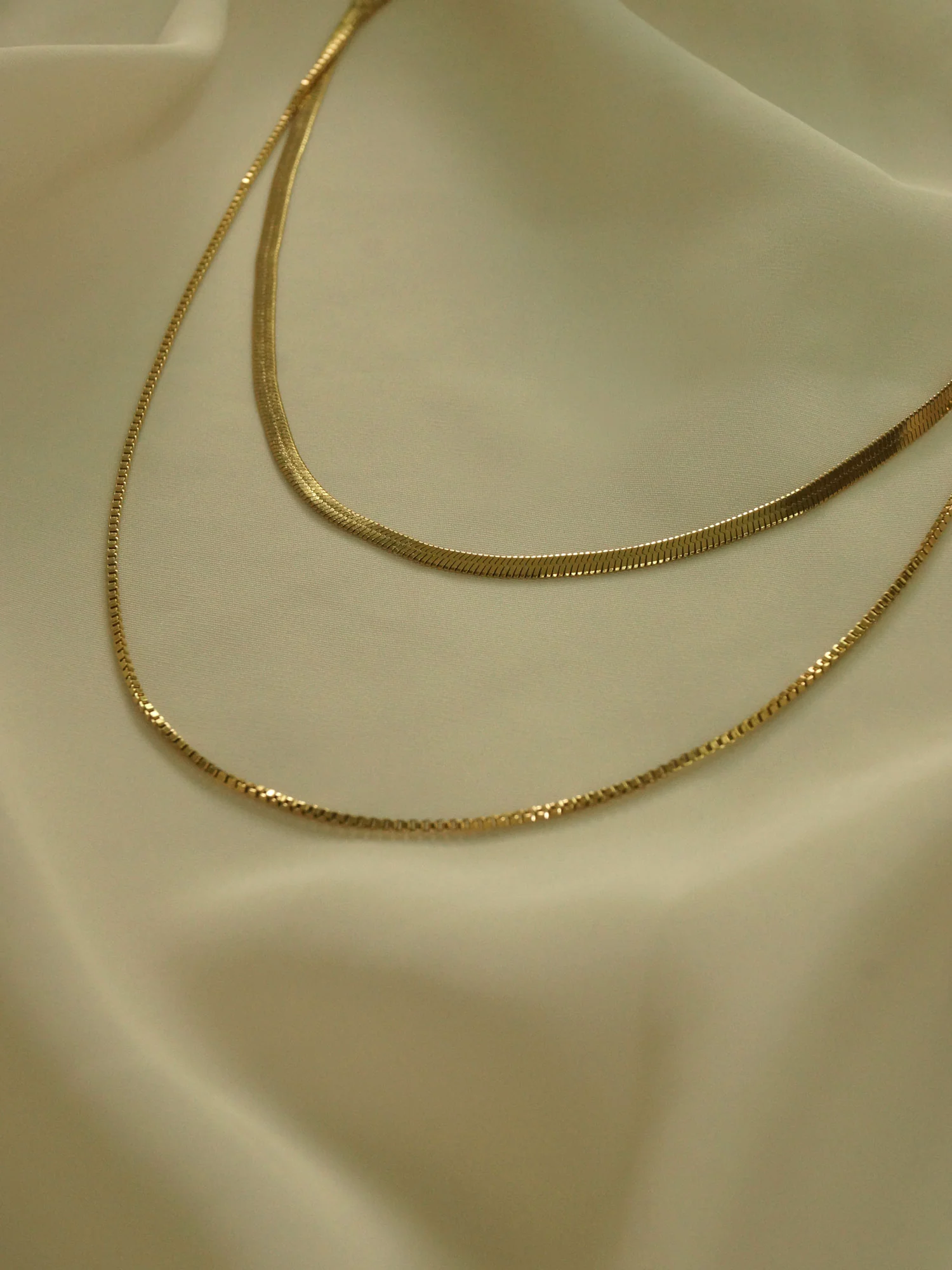 Layered Snake Chain Necklace *18K Gold-plated Stainless Steel - Image 4