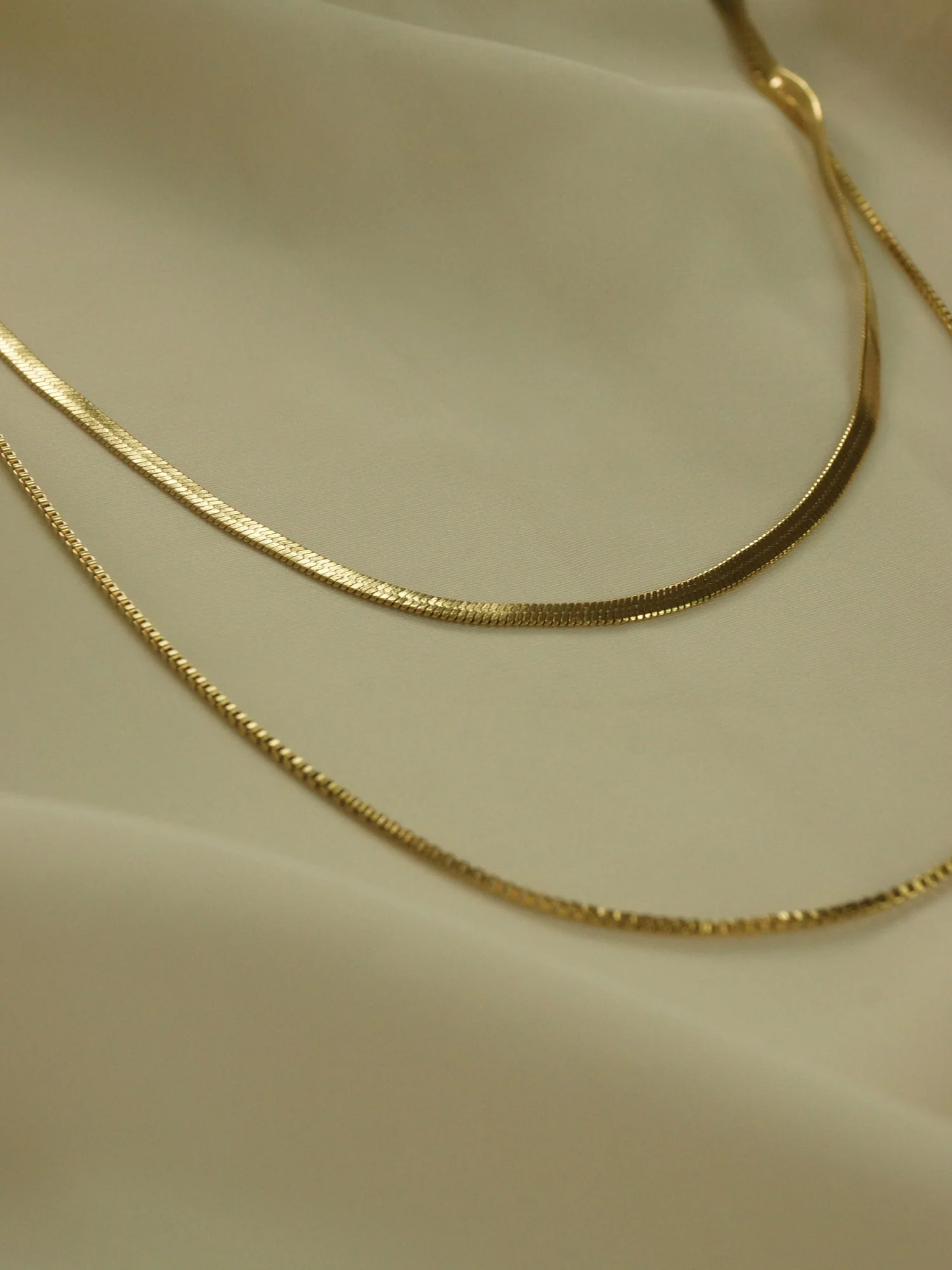 Layered Snake Chain Necklace *18K Gold-plated Stainless Steel - Image 5