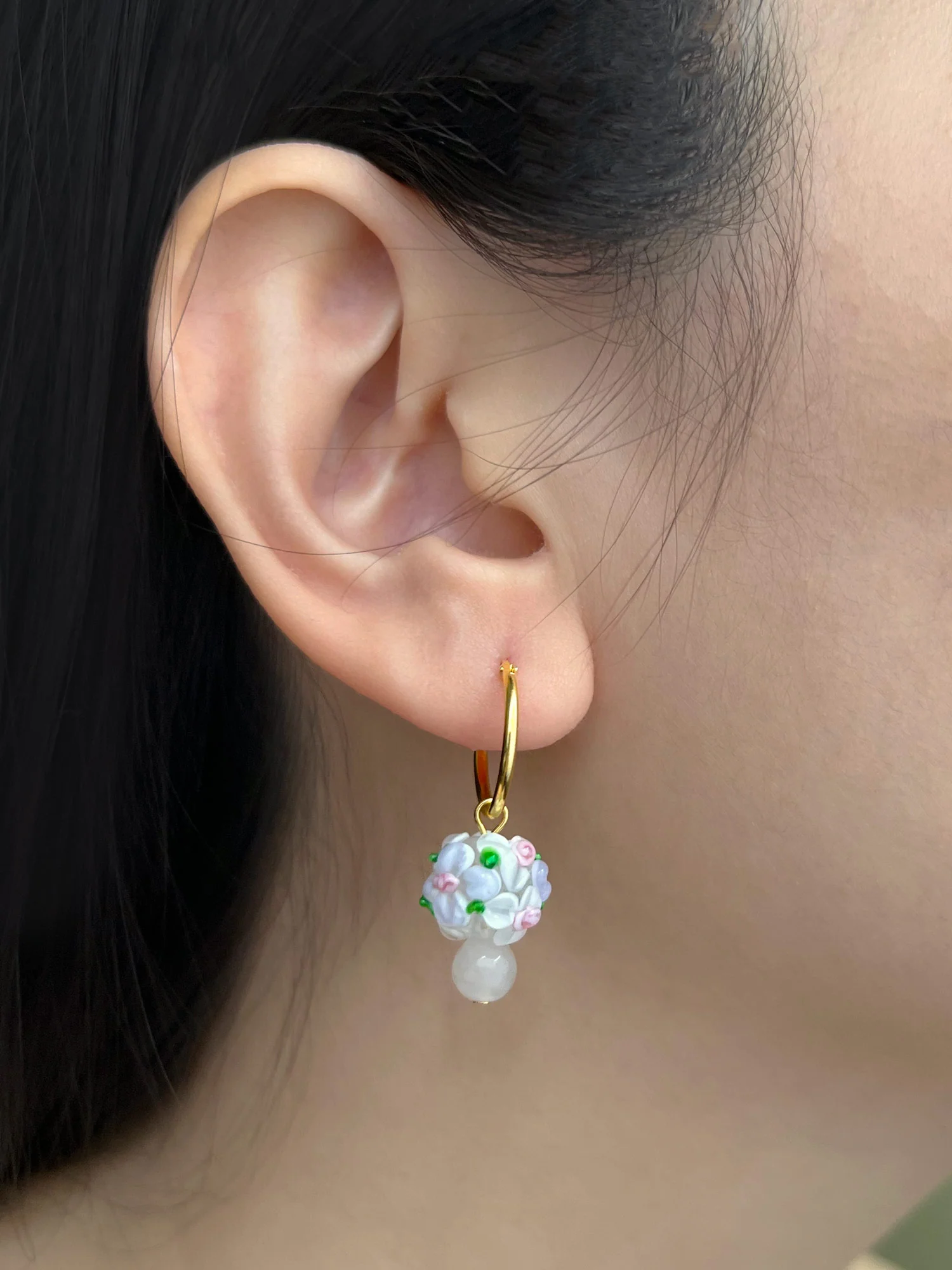 Little Bouquet Hoop Earrings - Image 3