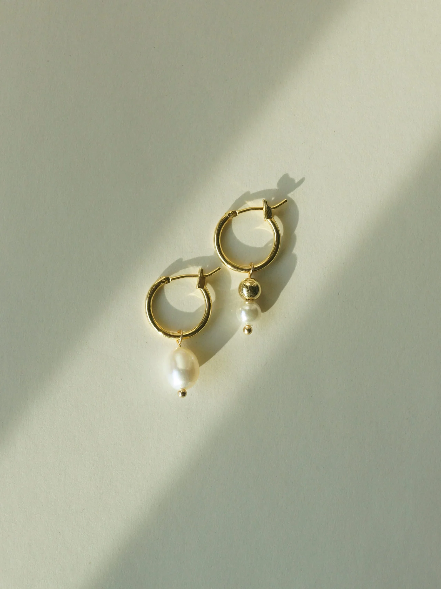 Little Pearls Mismatched Hoops - Image 3