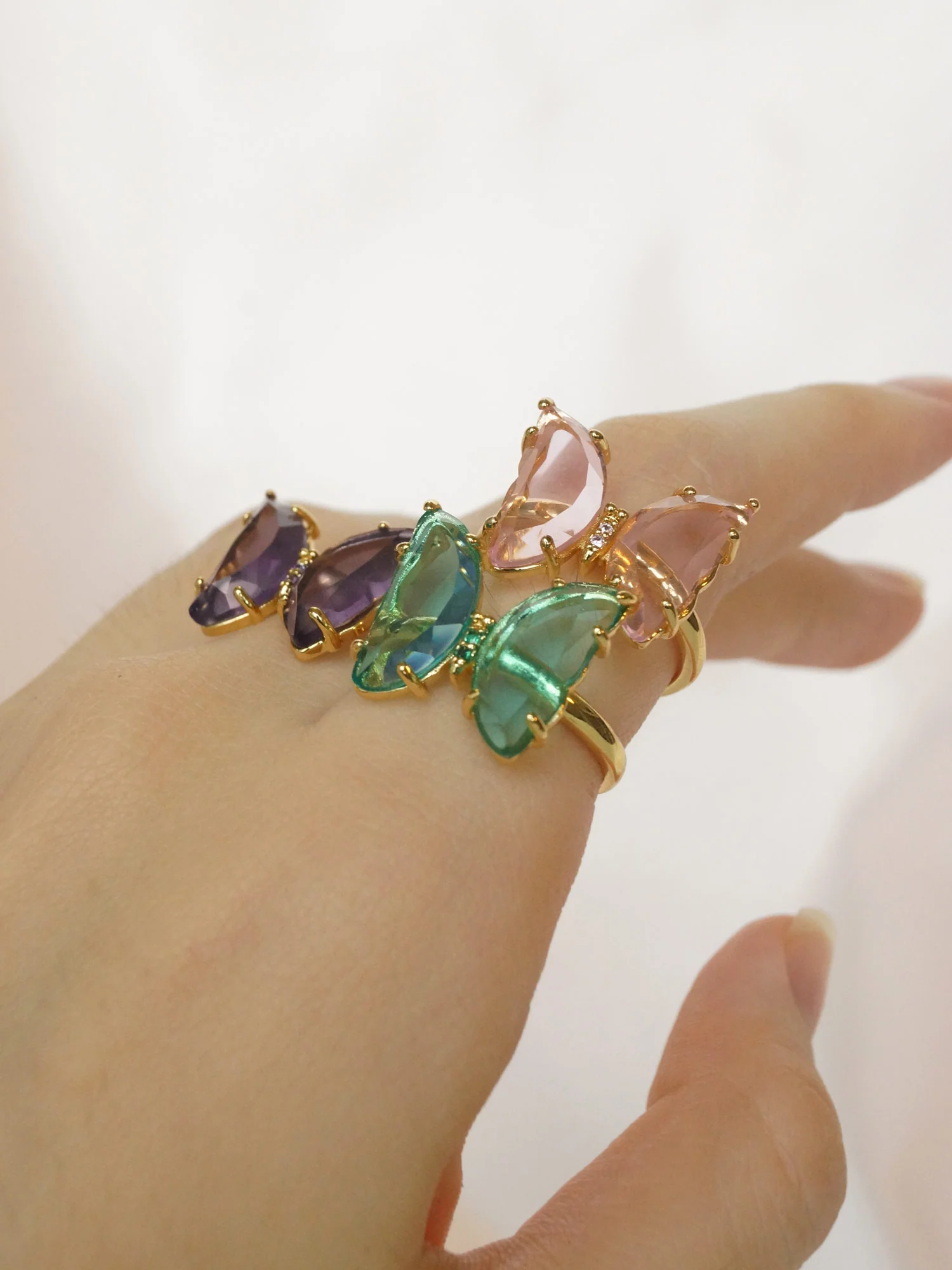 LOVEDAY Butterfly Ring - Seafoam Green - Image 3