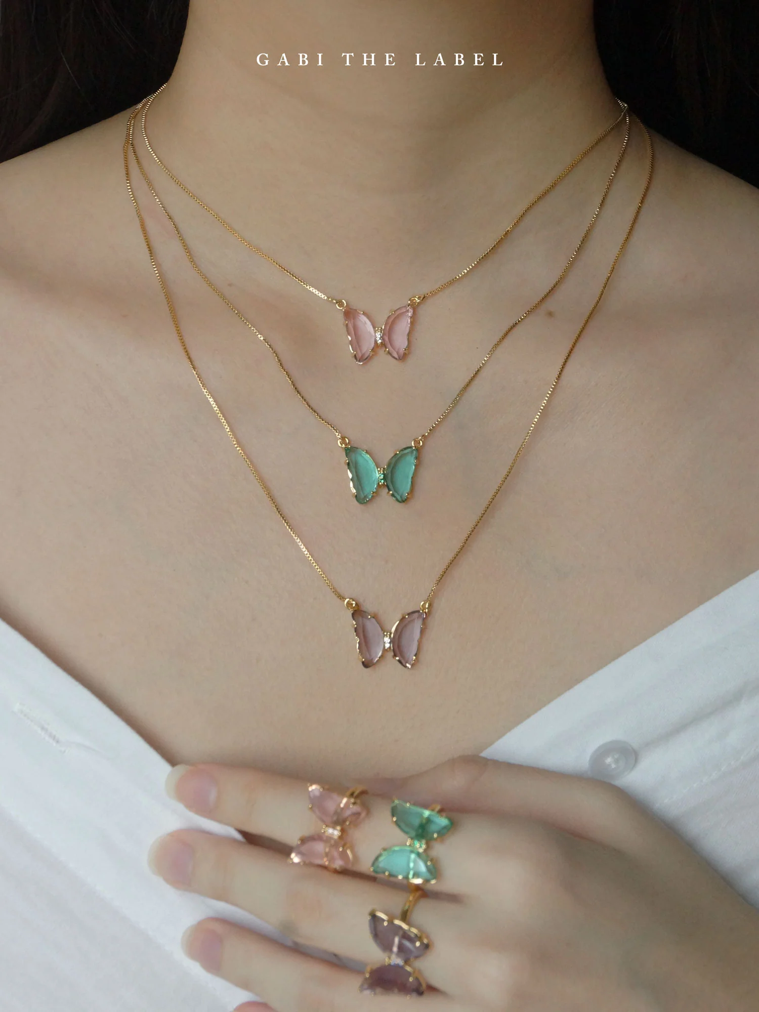 LOVEDAY Butterfly Ring - Seafoam Green - Image 5