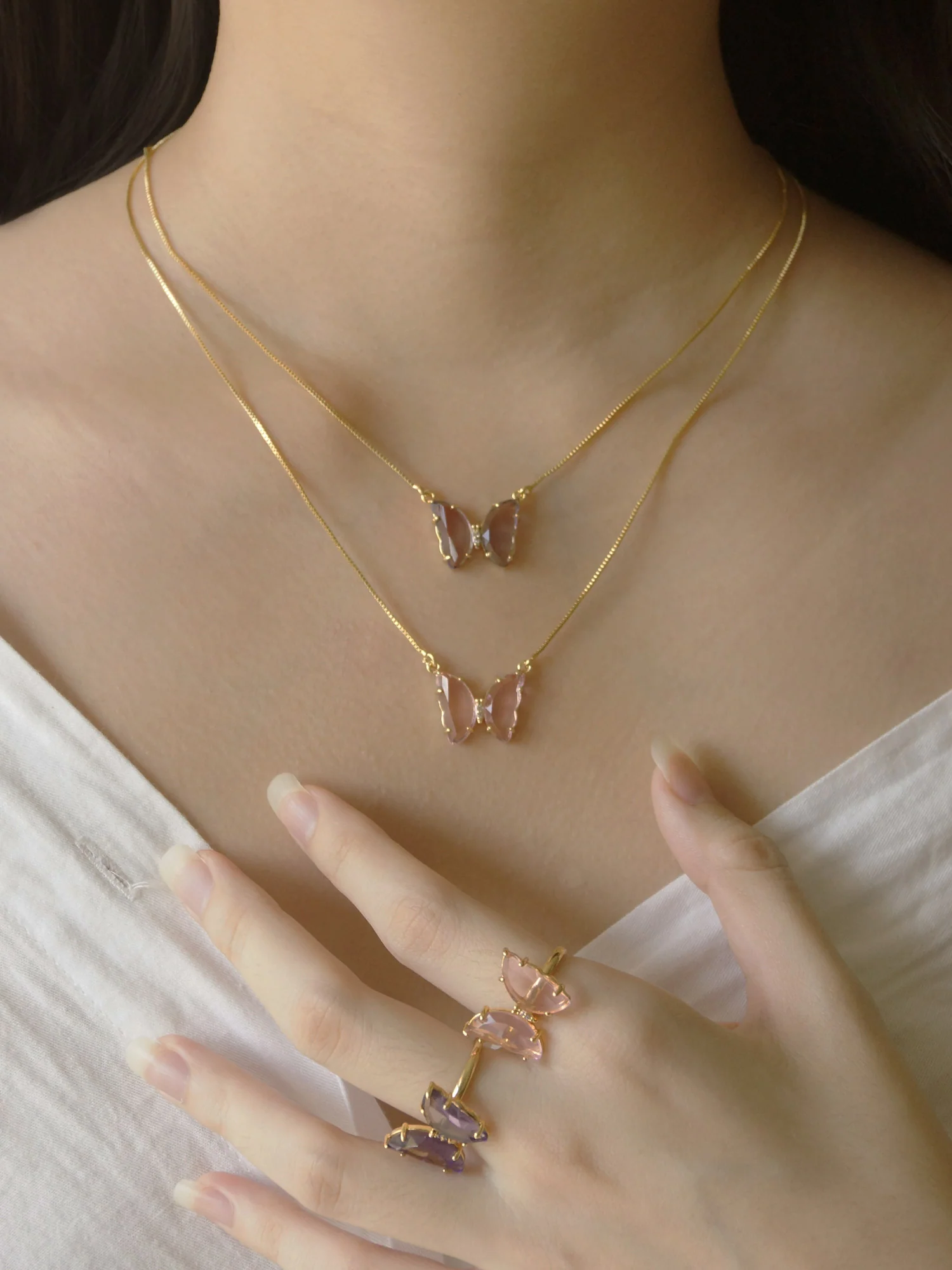 LOVEDAY Necklace - Pink *Gold-plated - Image 5