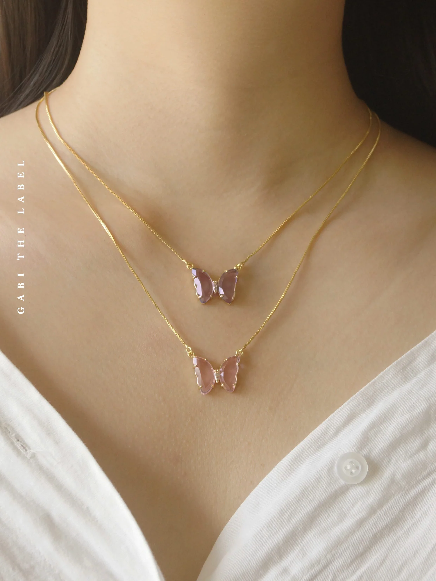 LOVEDAY Necklace - Purple *Gold-plated - Image 3