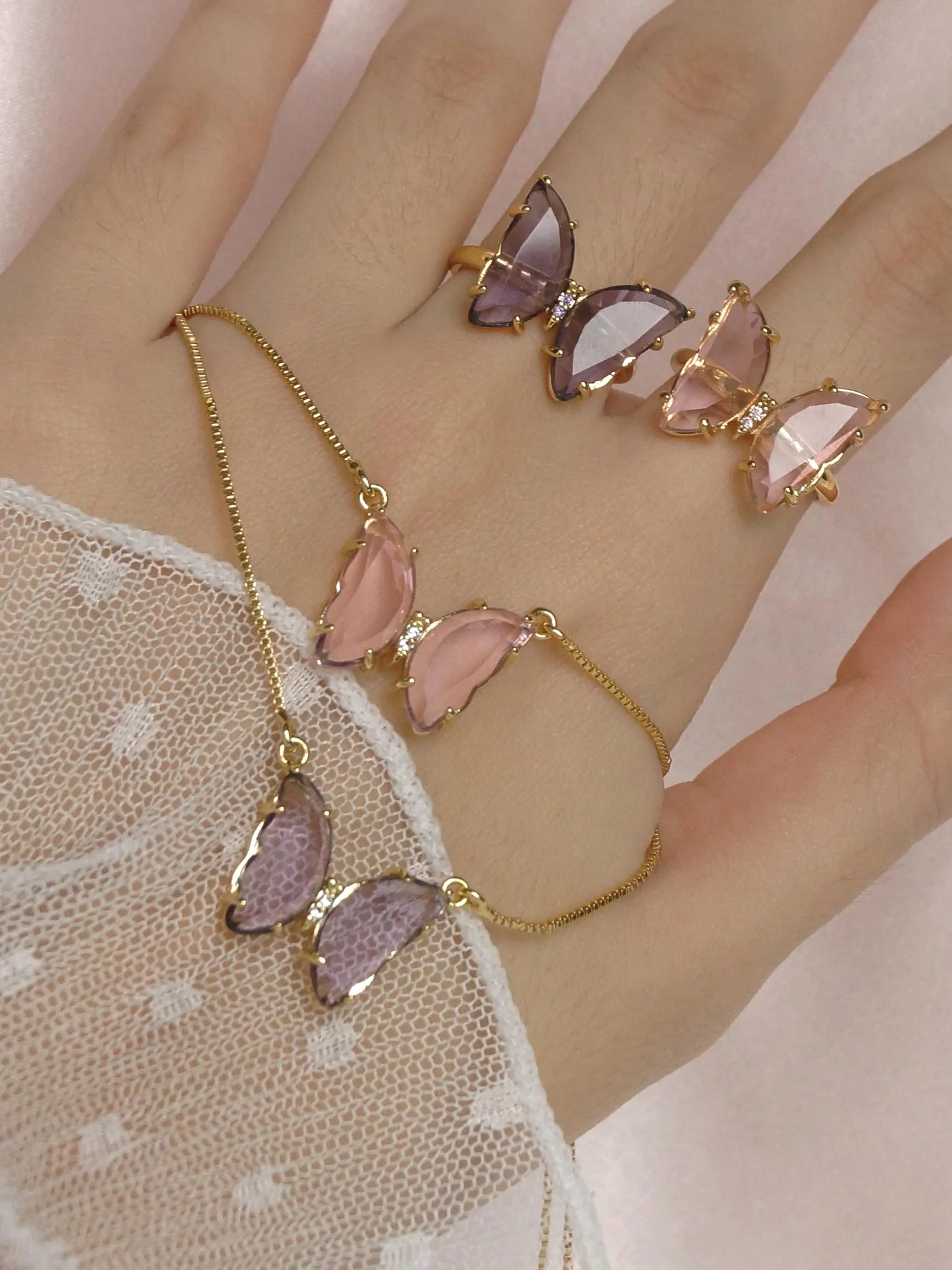 LOVEDAY Necklace - Purple *Gold-plated - Image 4