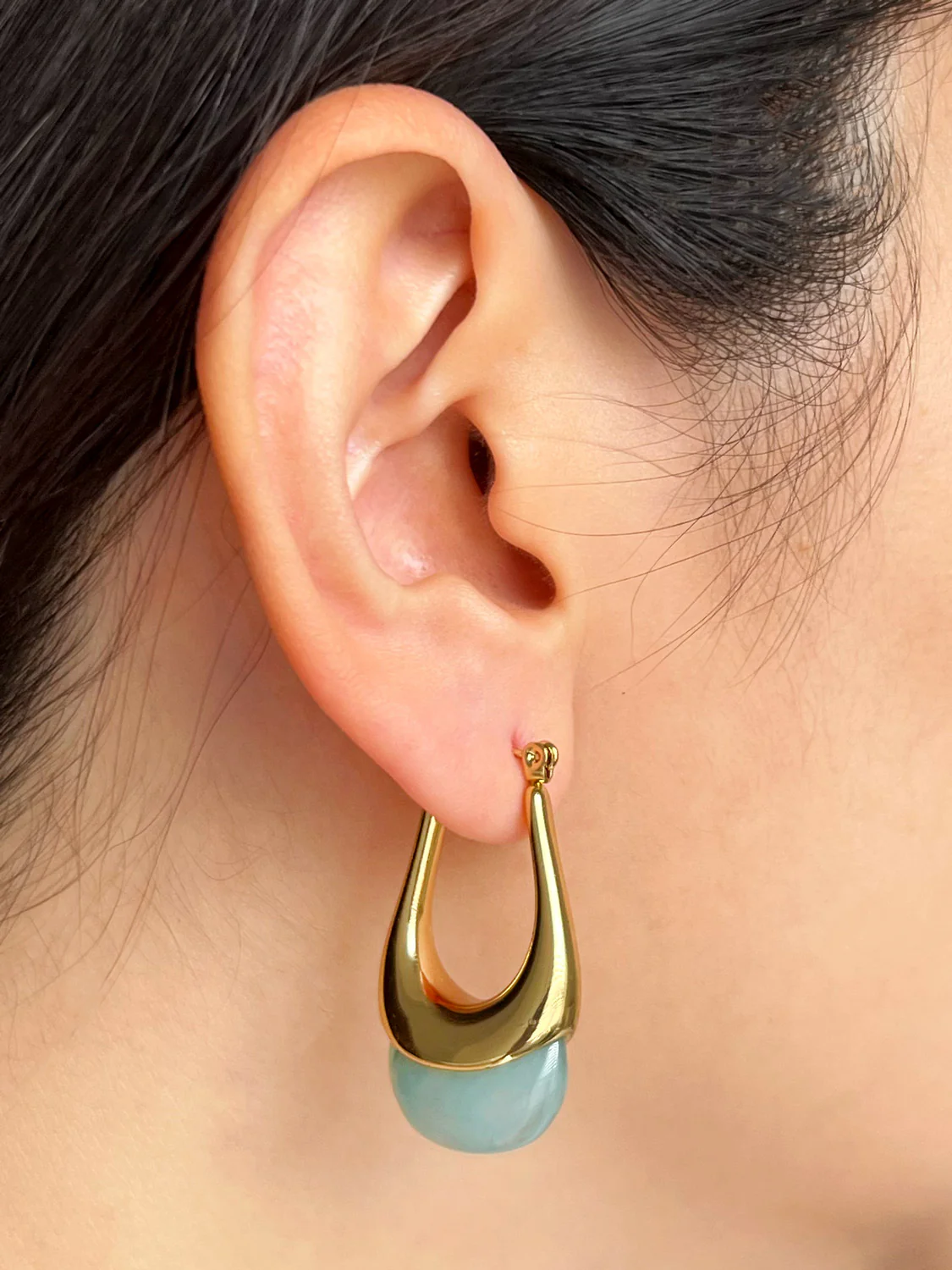 Lucid Dreams Hoops - Blue Resin - Image 3