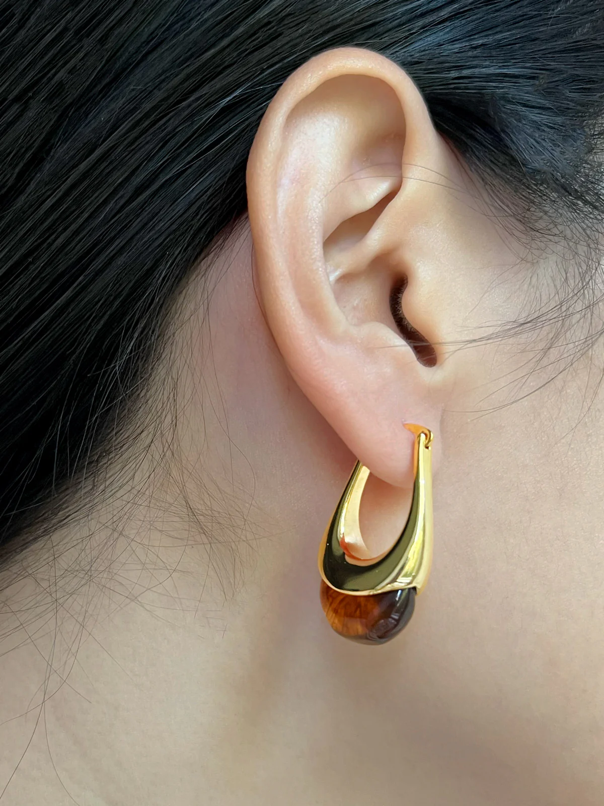Lucid Dreams Hoops - Gold/Brown - Image 3