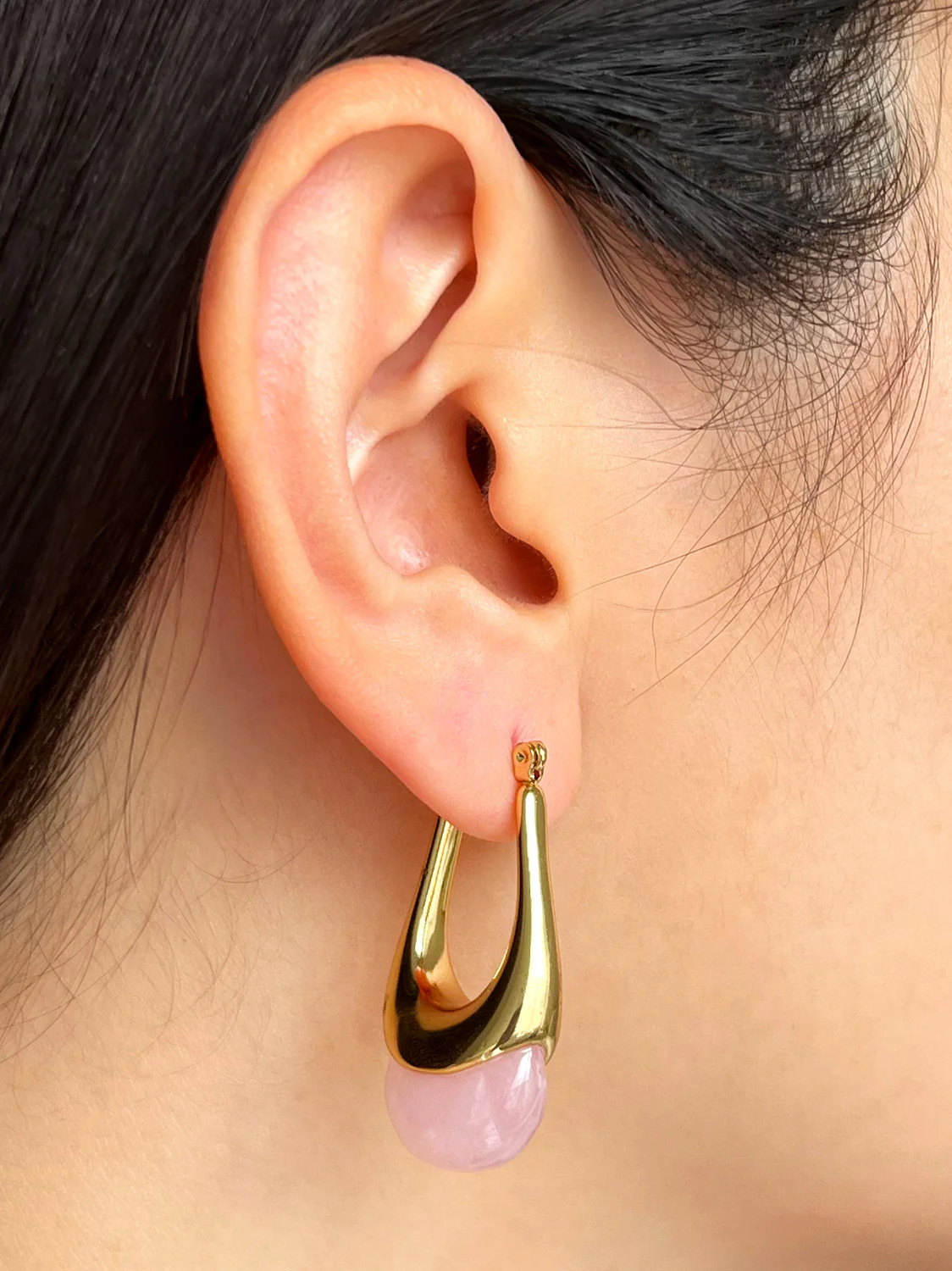 Lucid Dreams Hoops - Pink Resin - Image 3