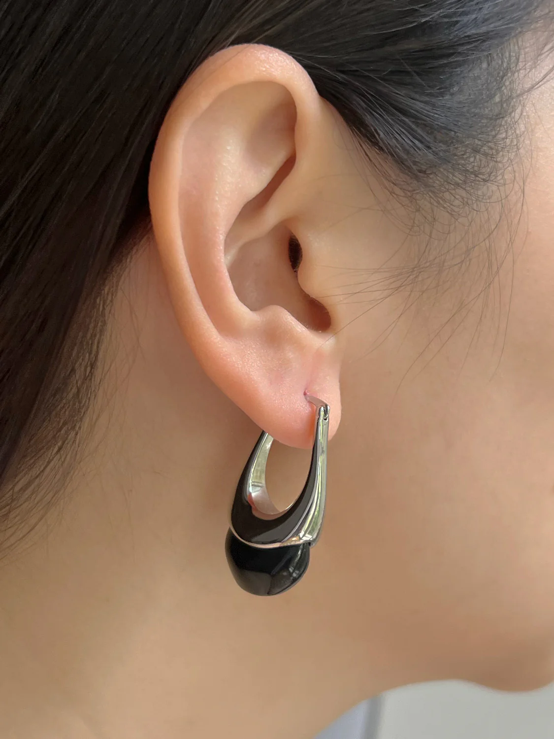 Lucid Dreams Hoops - Silver/Black - Image 3