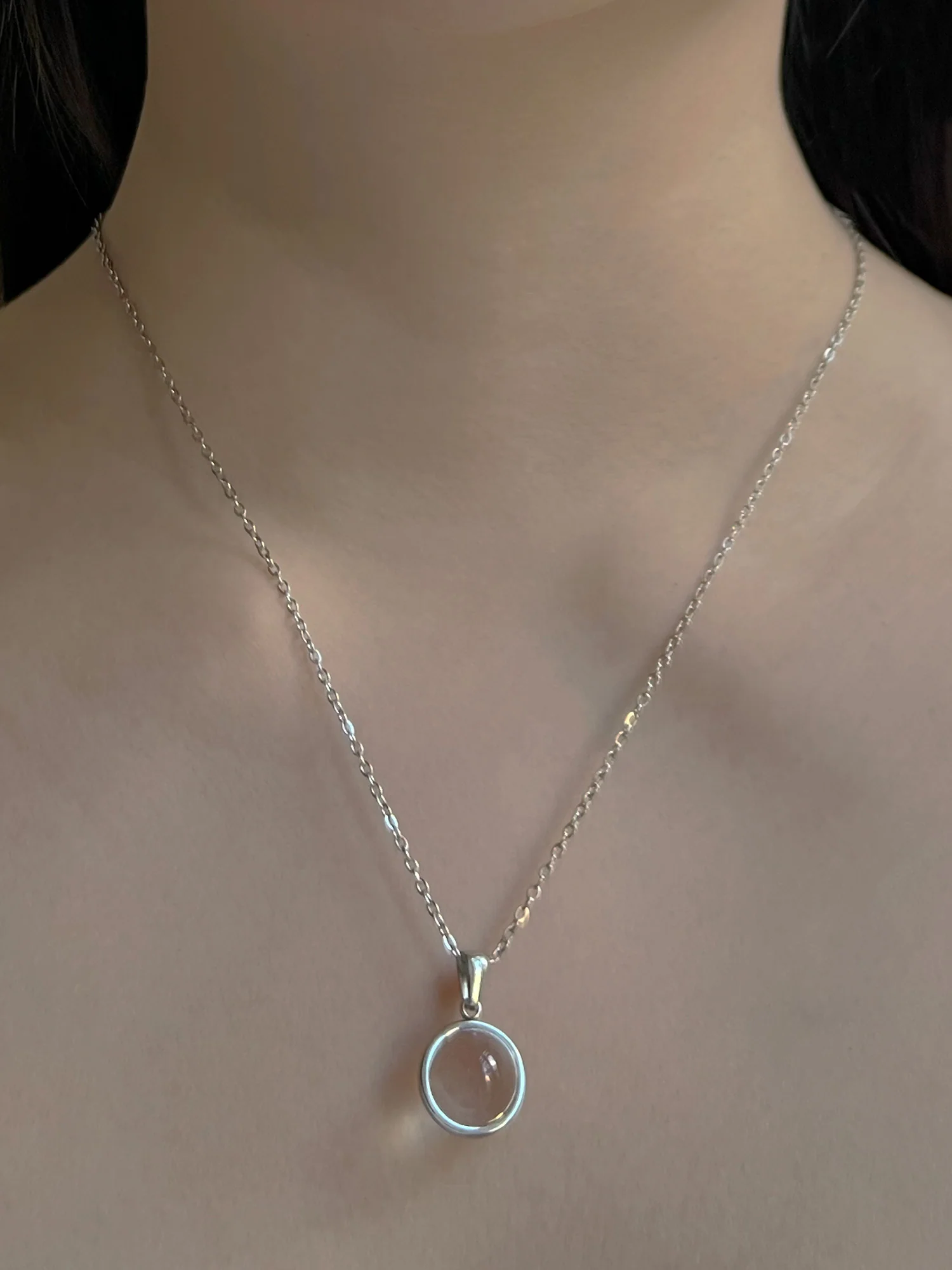 Lucite Globule Necklace - Silver - Image 2