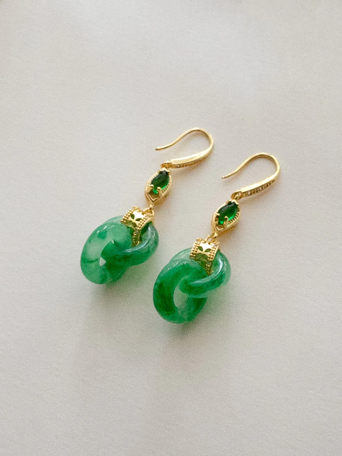 Monarchy Infinity Jade Earrings - Image 2