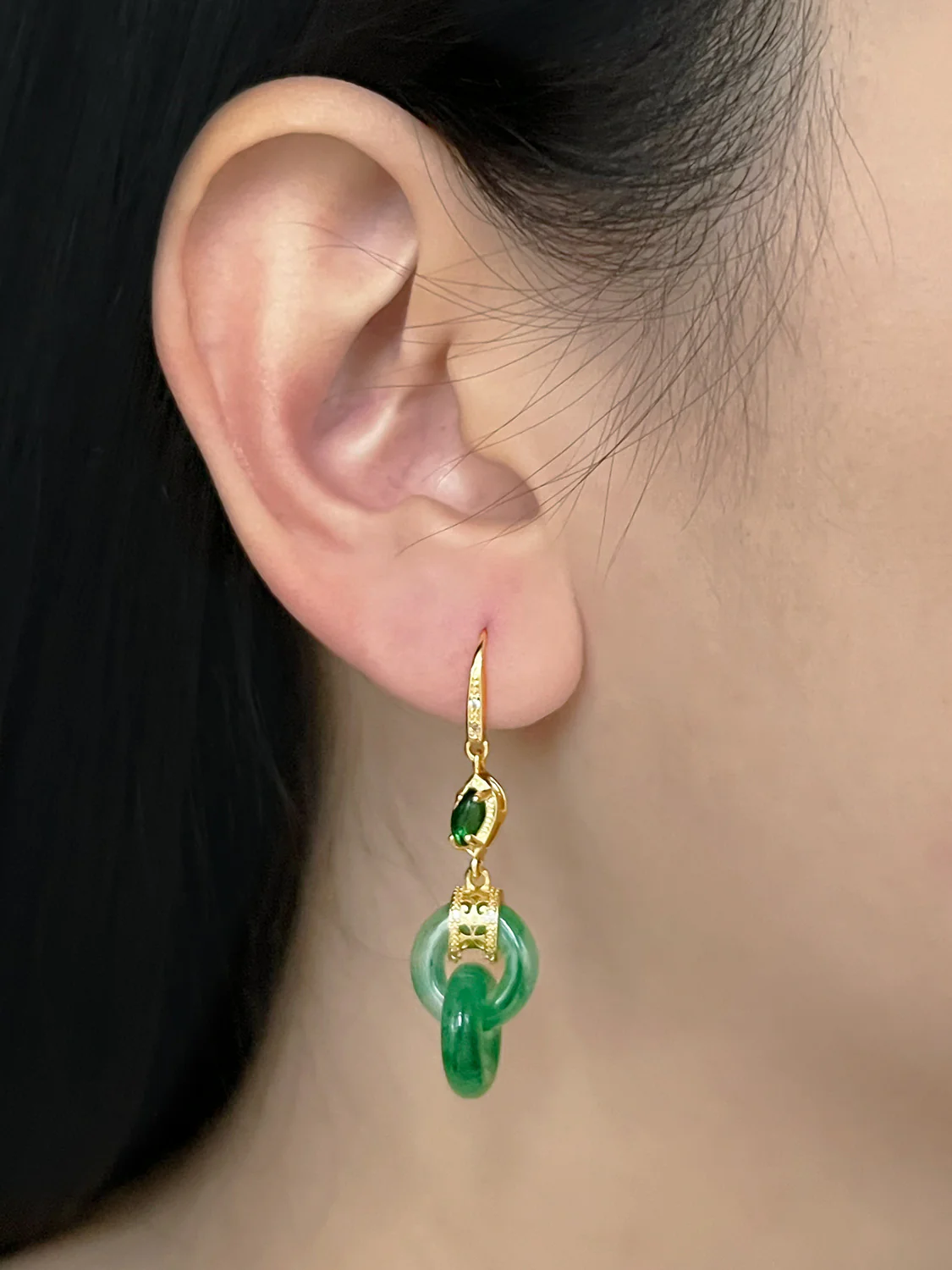 Monarchy Infinity Jade Earrings - Image 3