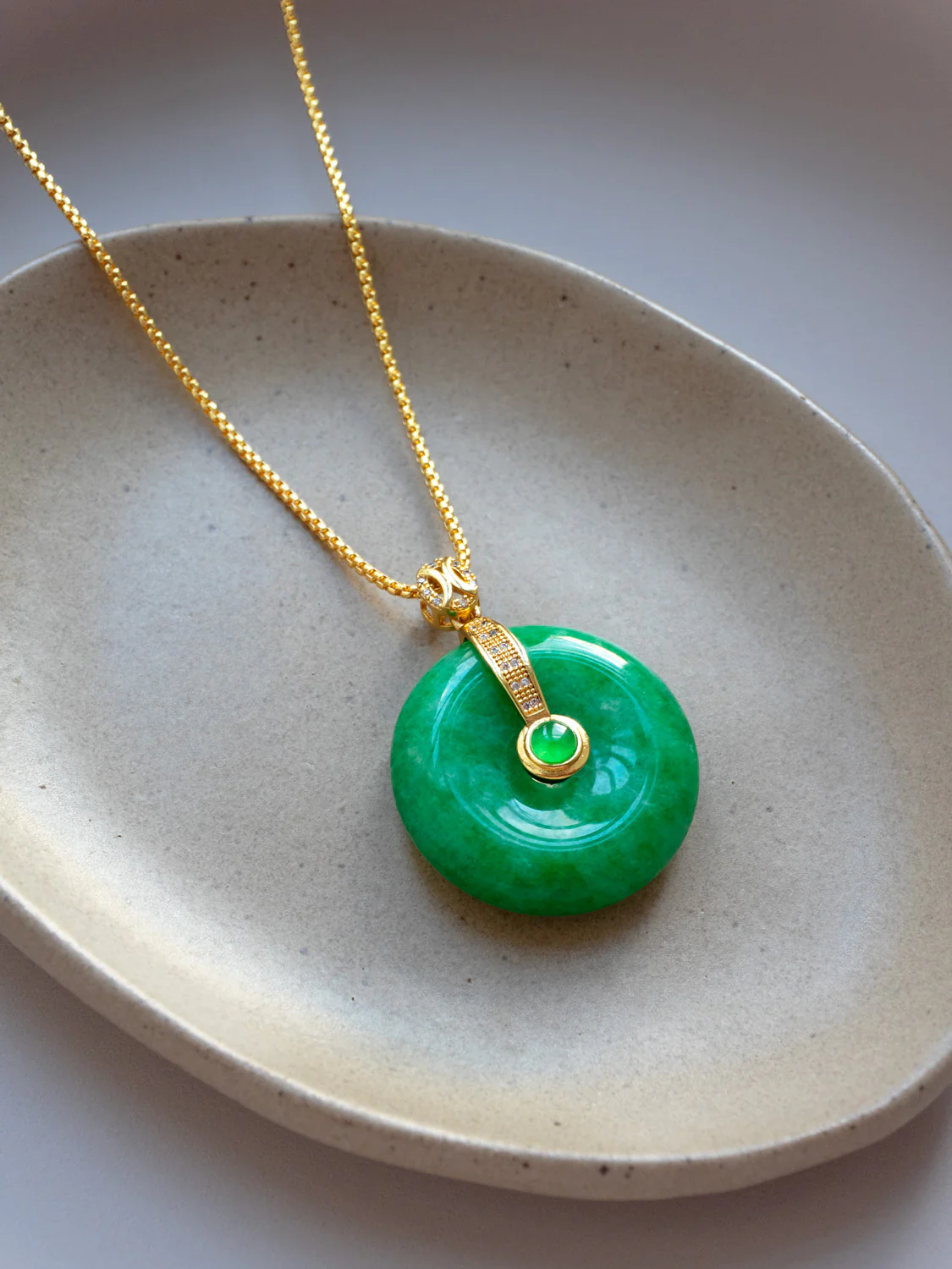 Mother of Jade Chunky Necklace - Image 2