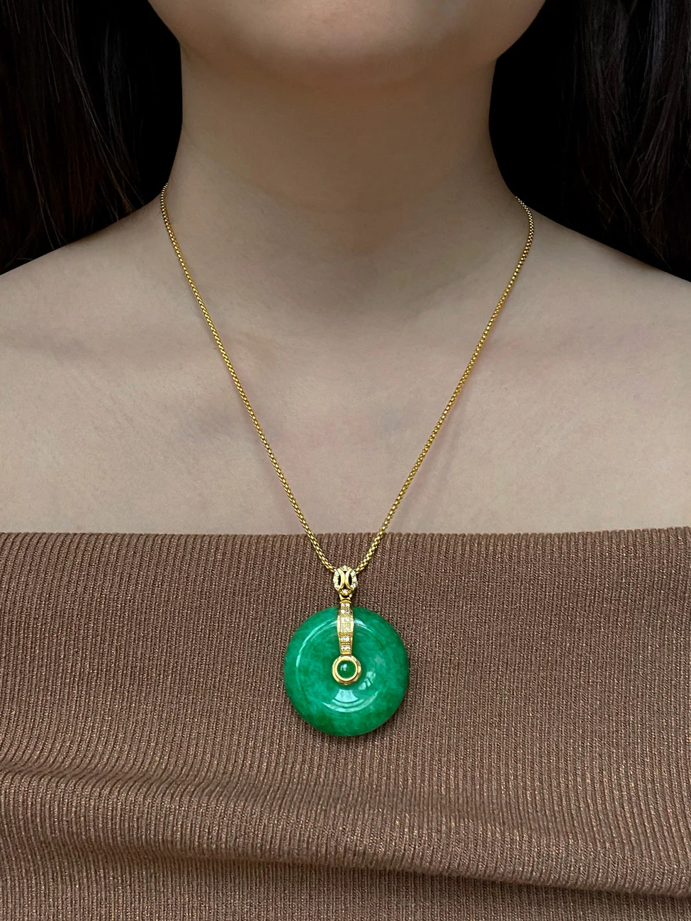 Mother of Jade Chunky Necklace - Image 3