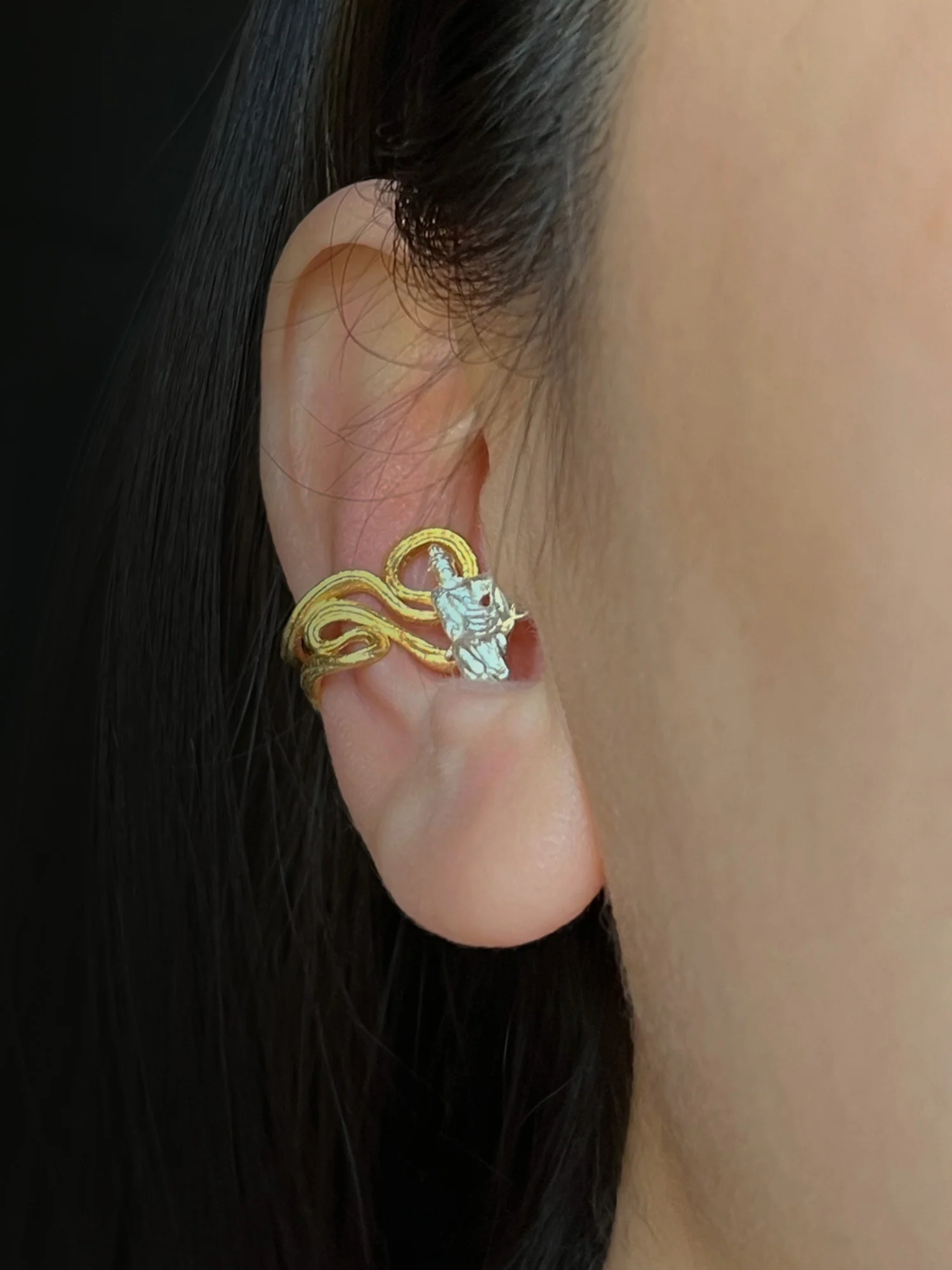 Nirvana Ear Cuff - Silver Buddha - Image 3