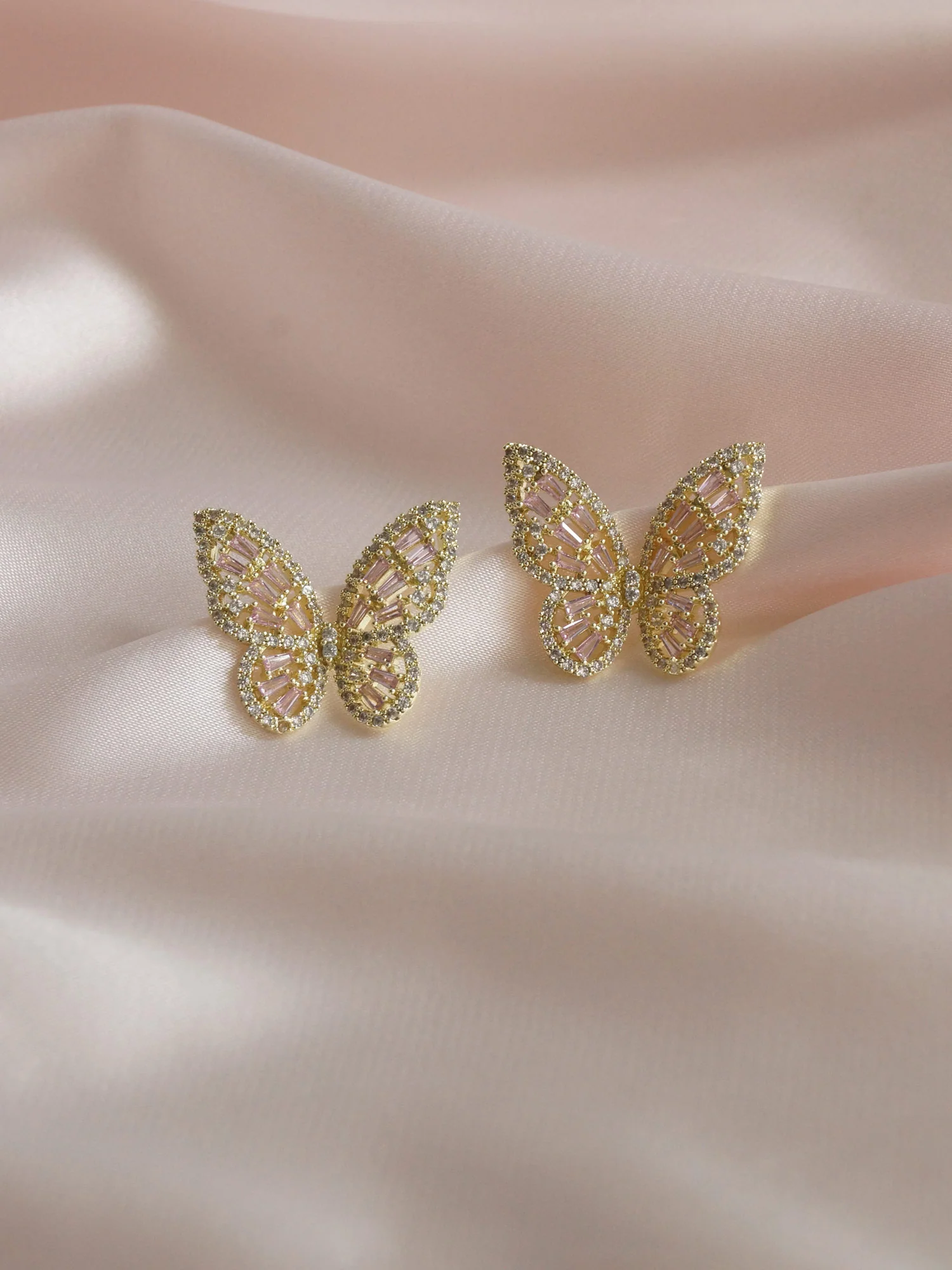 OAHU Butterfly Earrings - Pink *Gold-plated S925 Earposts - Image 3