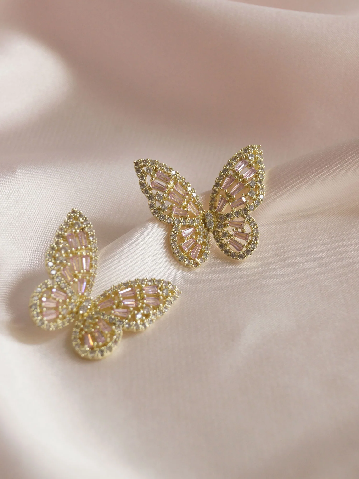 OAHU Butterfly Earrings - Pink *Gold-plated S925 Earposts - Image 4