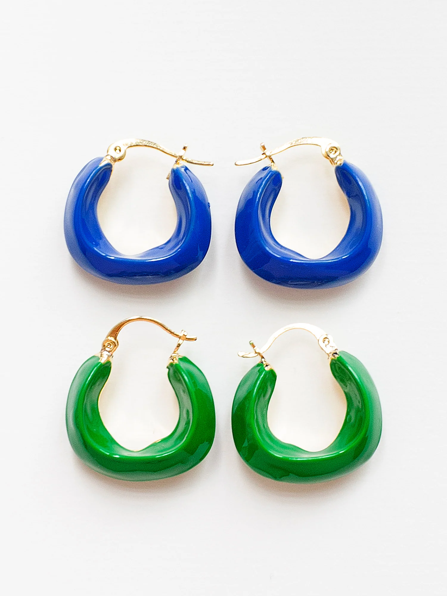 Oracle Enamel Hoops - Green - Image 2