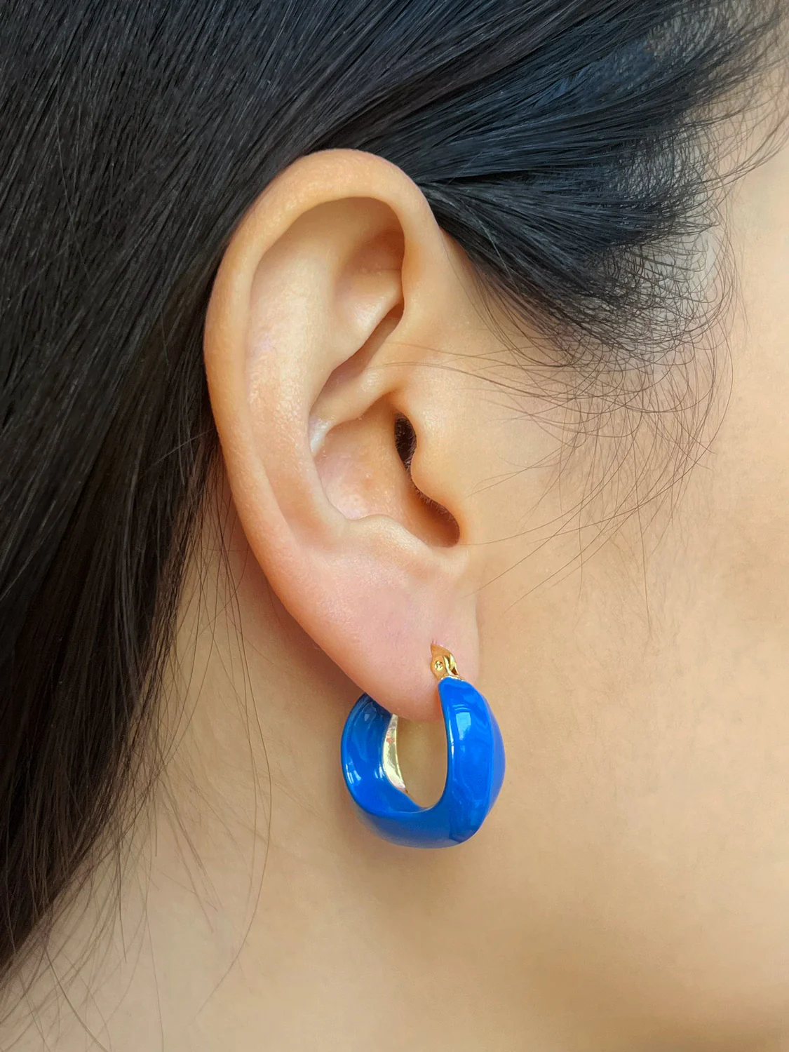 Oracle Enamel Hoops - Blue - Image 3