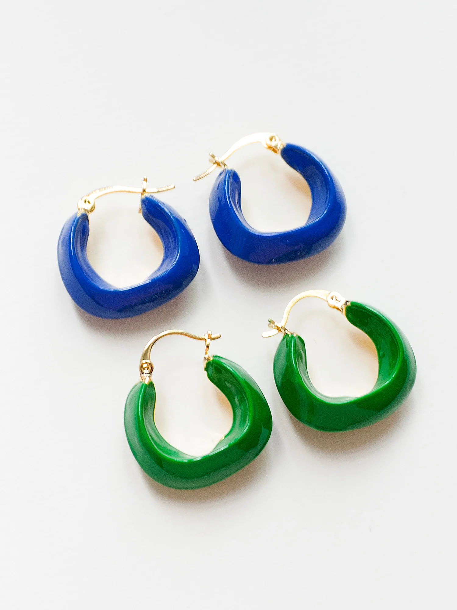 Oracle Enamel Hoops - Green - Image 5