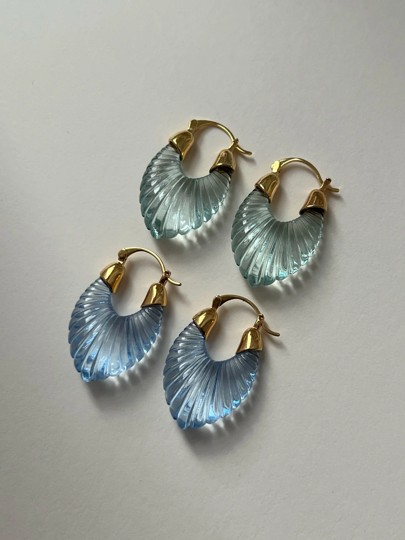 Sculptural Hoops - Cornflower Blue - Image 4