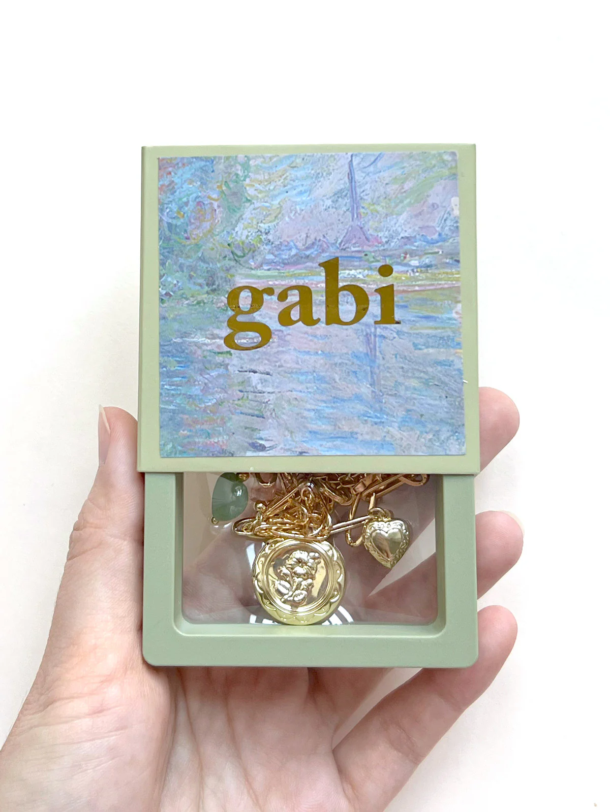 Gift Box Set of Paper Sleeve + Plastic Case - Matcha Green - Image 2