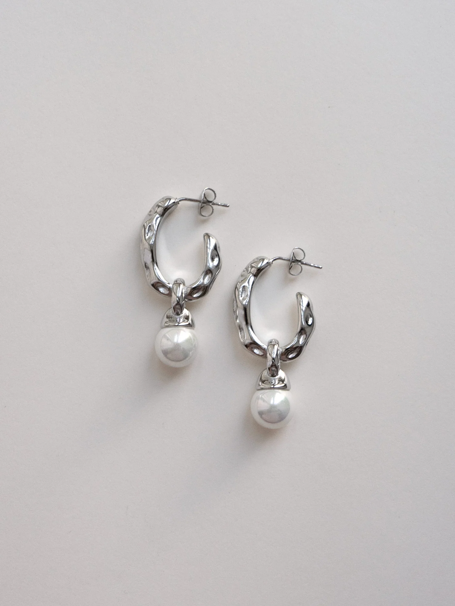 Pearl Drop Earrings - Gold - Image 5