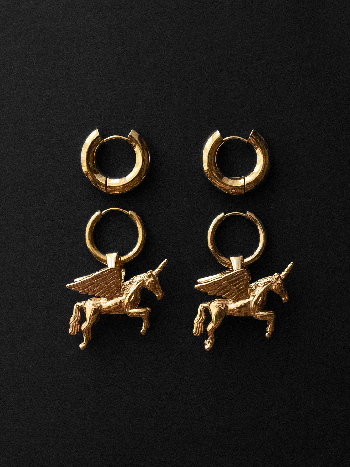 Pegasus Chunky Gold Hoops - Image 3