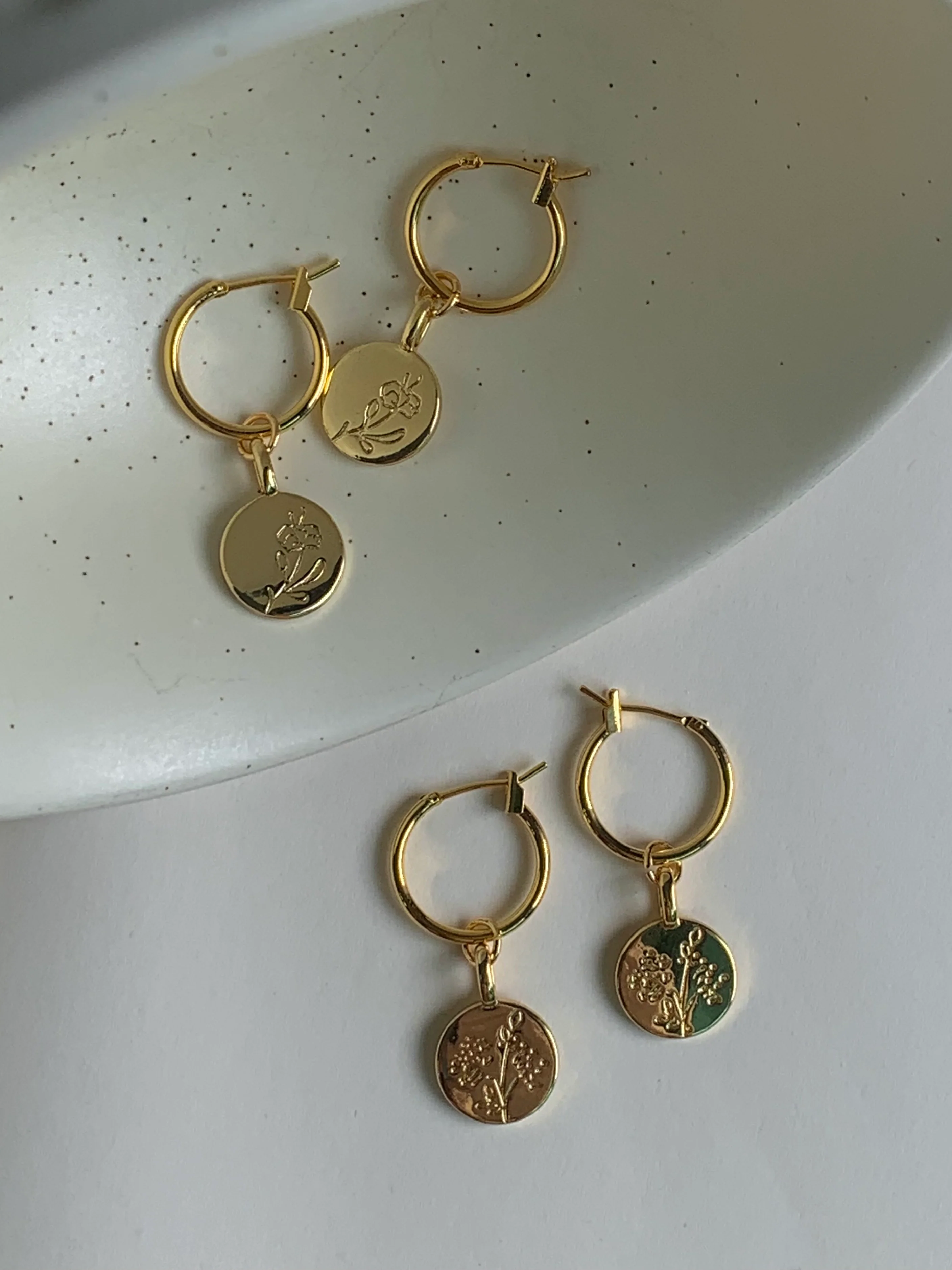 Peony Pendant Hoops - Image 4