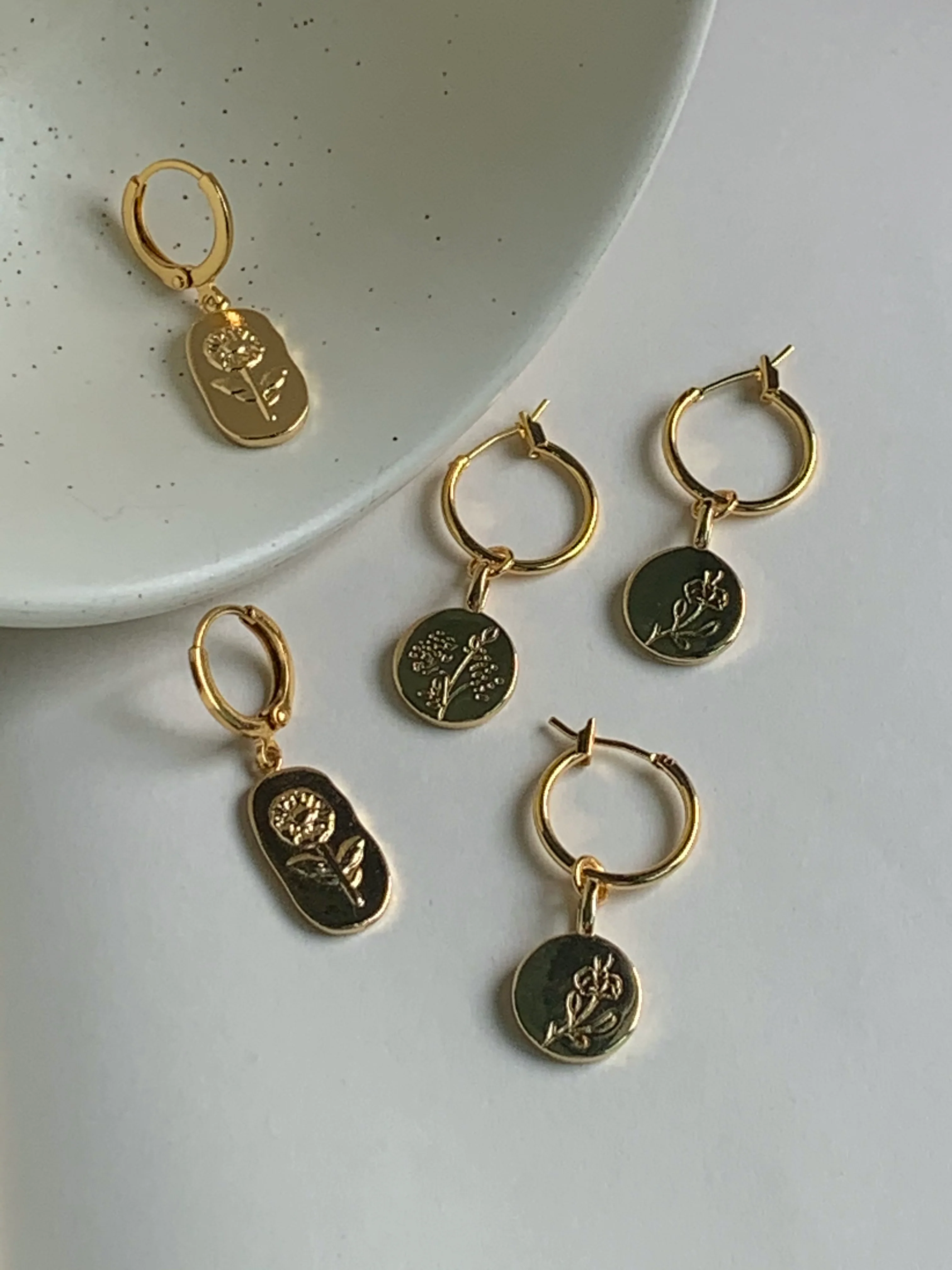 Peony Pendant Hoops - Image 5