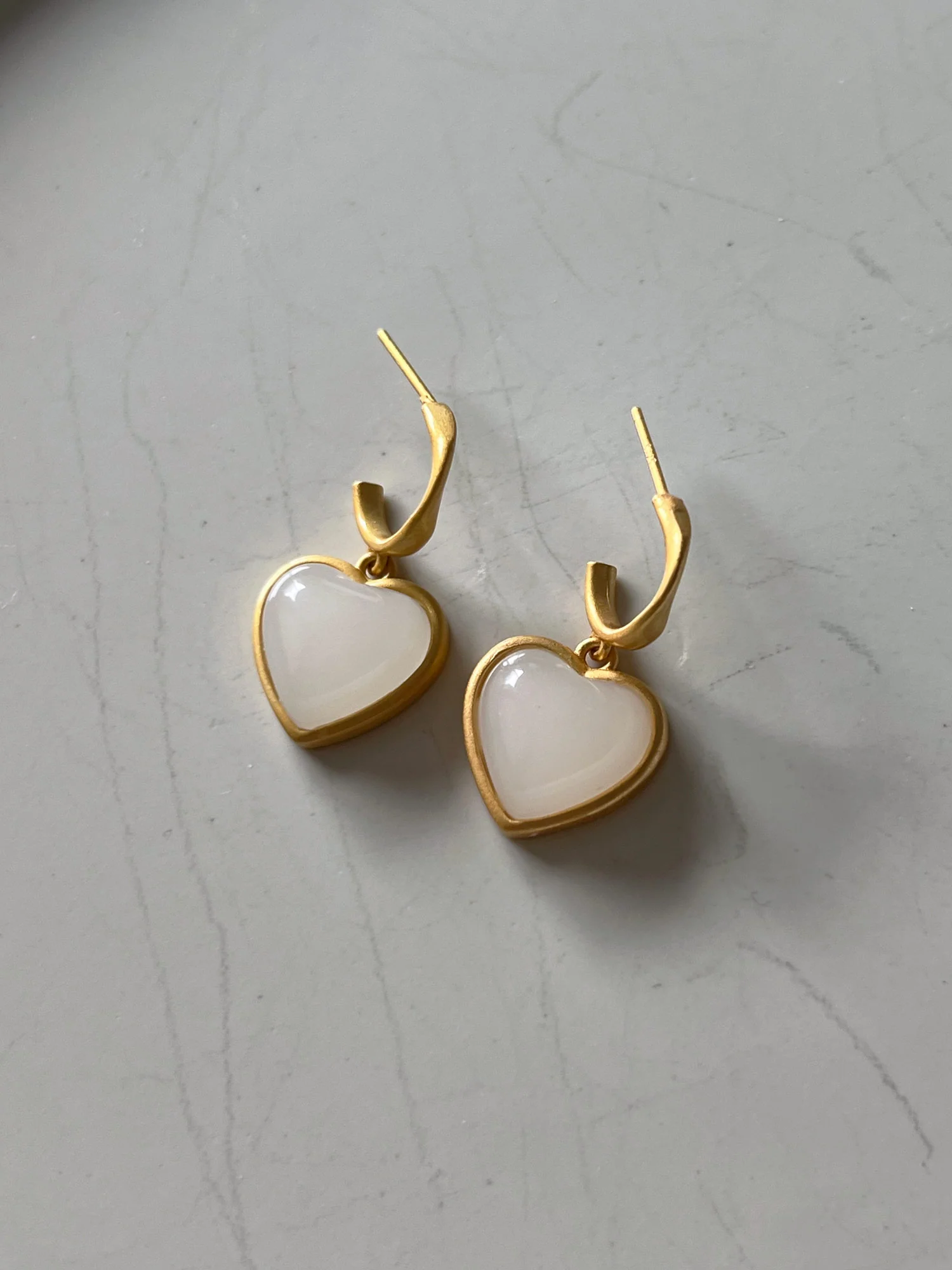Perfect Heart Jade Hoop Earrings - Image 3